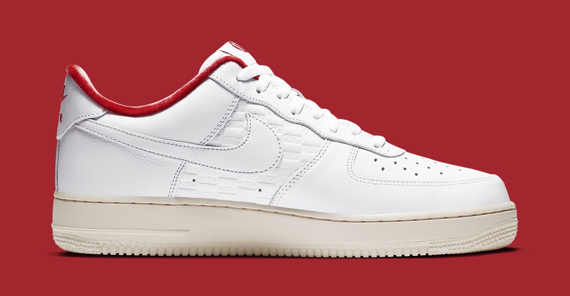 Kith X Nike Air Force 1 Low White University Red Metallic Gold Cz7926 100 Sole Collector