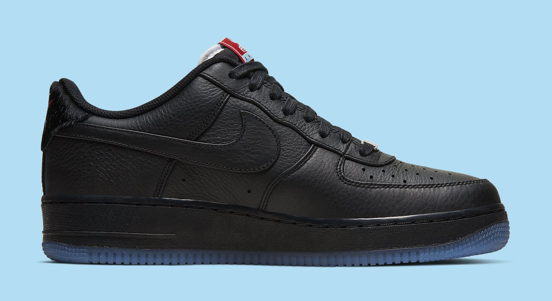 black air forces with red tongue