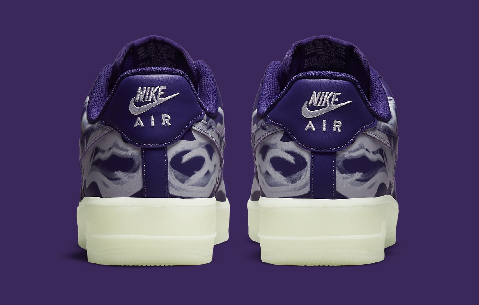 nike purple skeleton air force 1