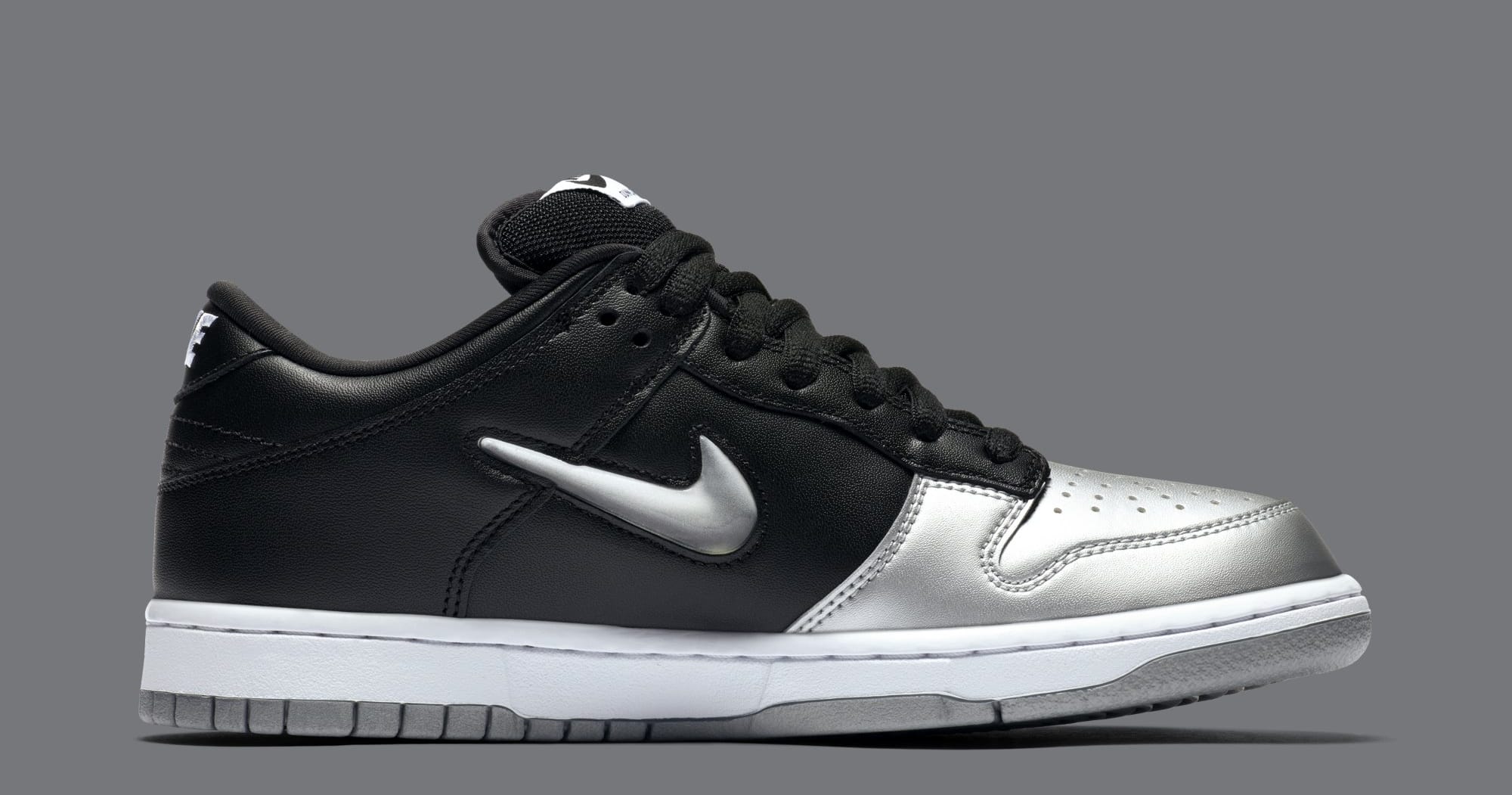 supreme x nike sb dunk low metallic silver