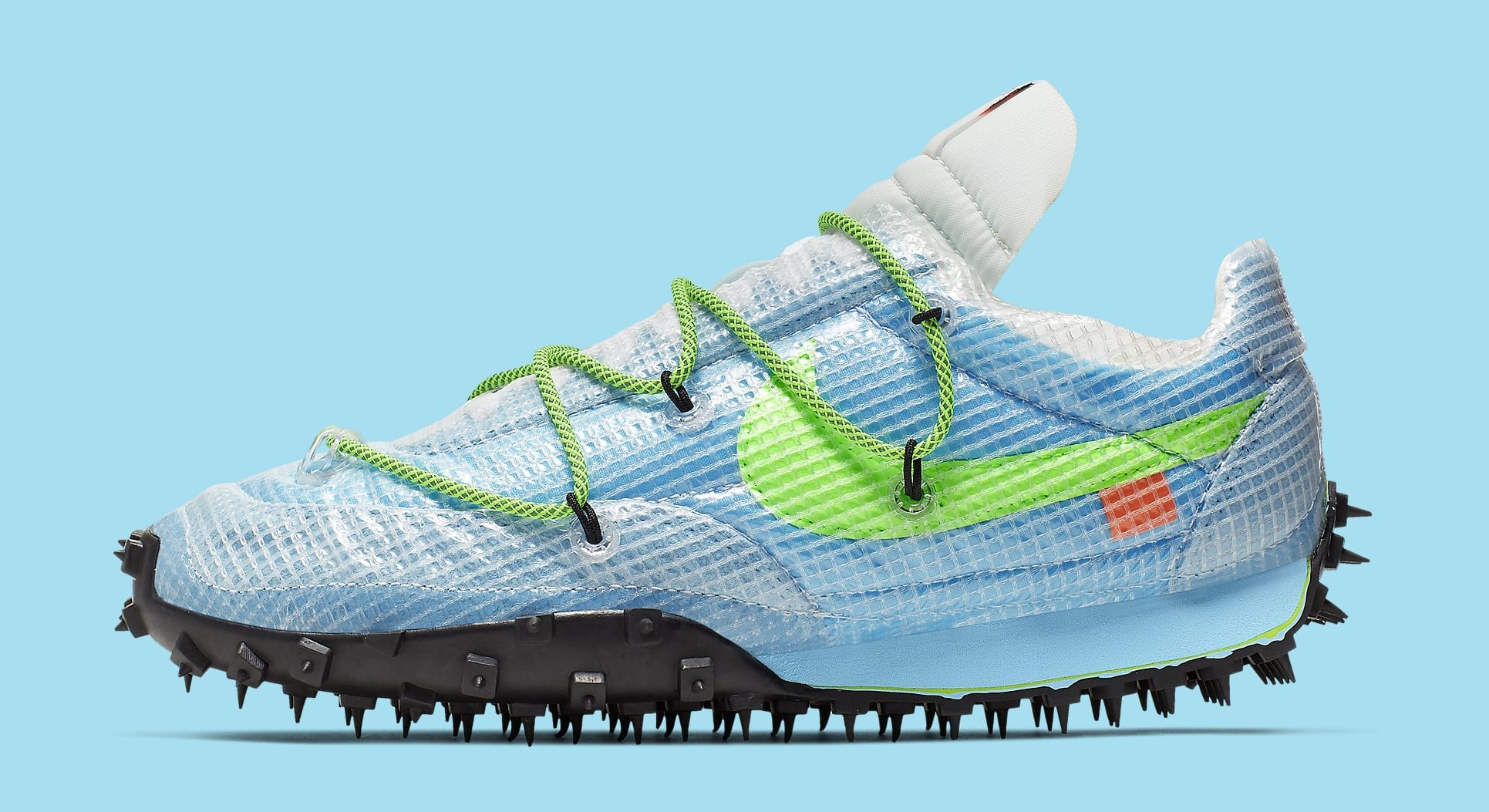 Off-White x Nike Waffle Racer WMNS 2019 Release Date CD8180-400 CD8180-100 CD8180-001 | Sole 
