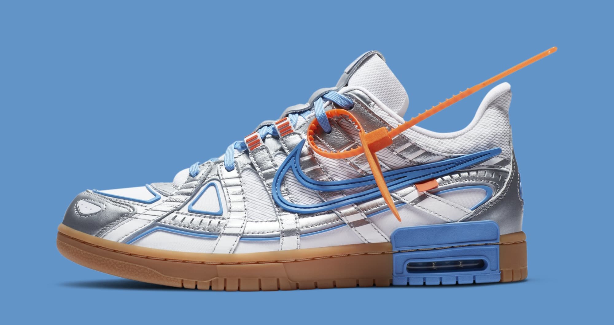 Off-White x Nike Air Rubber Dunk 'University Blue' CU6015-100 Lateral