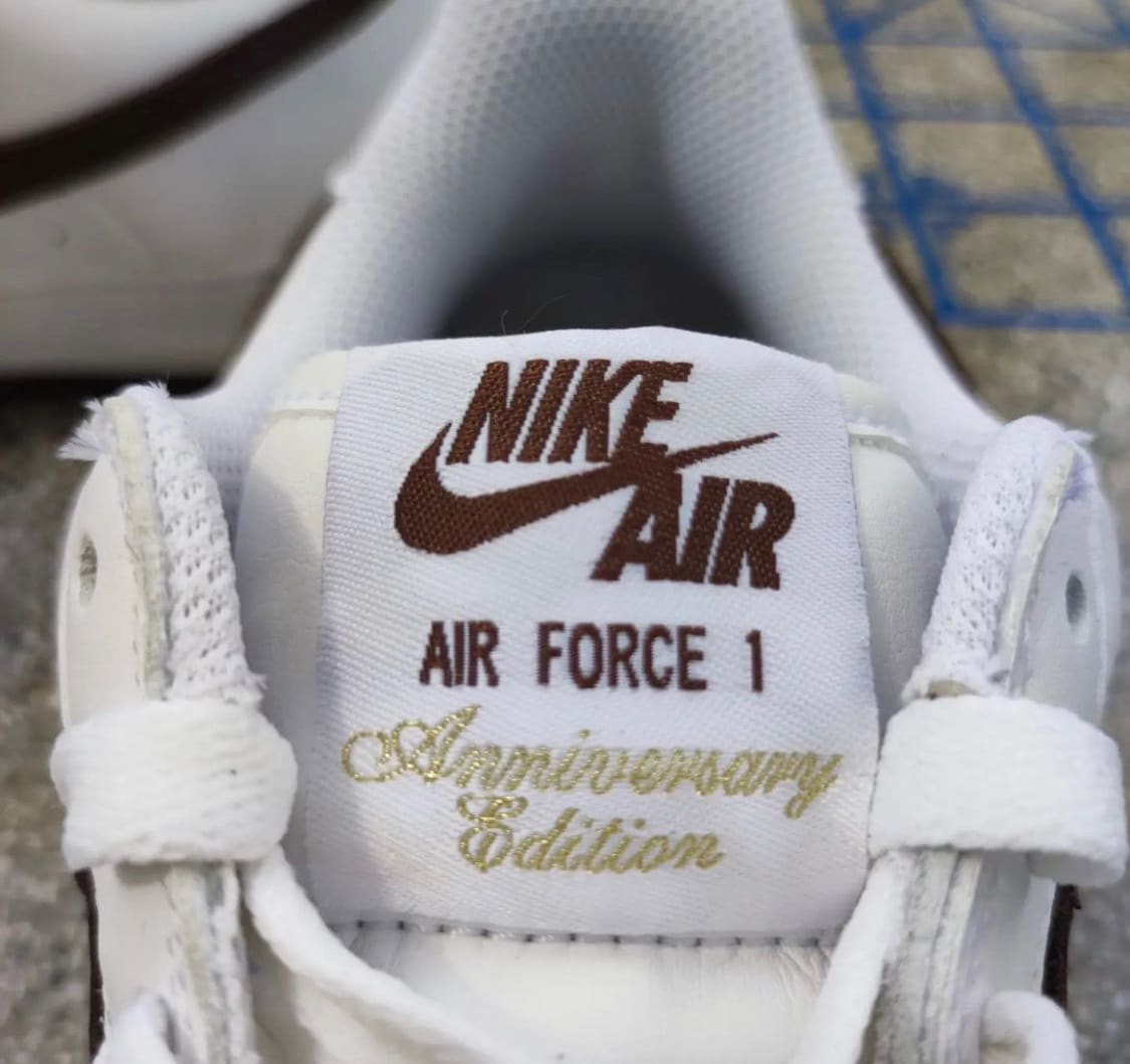 Nike Air Force 1 Low 'Anniversary Edition' White/Brown (Tongue)