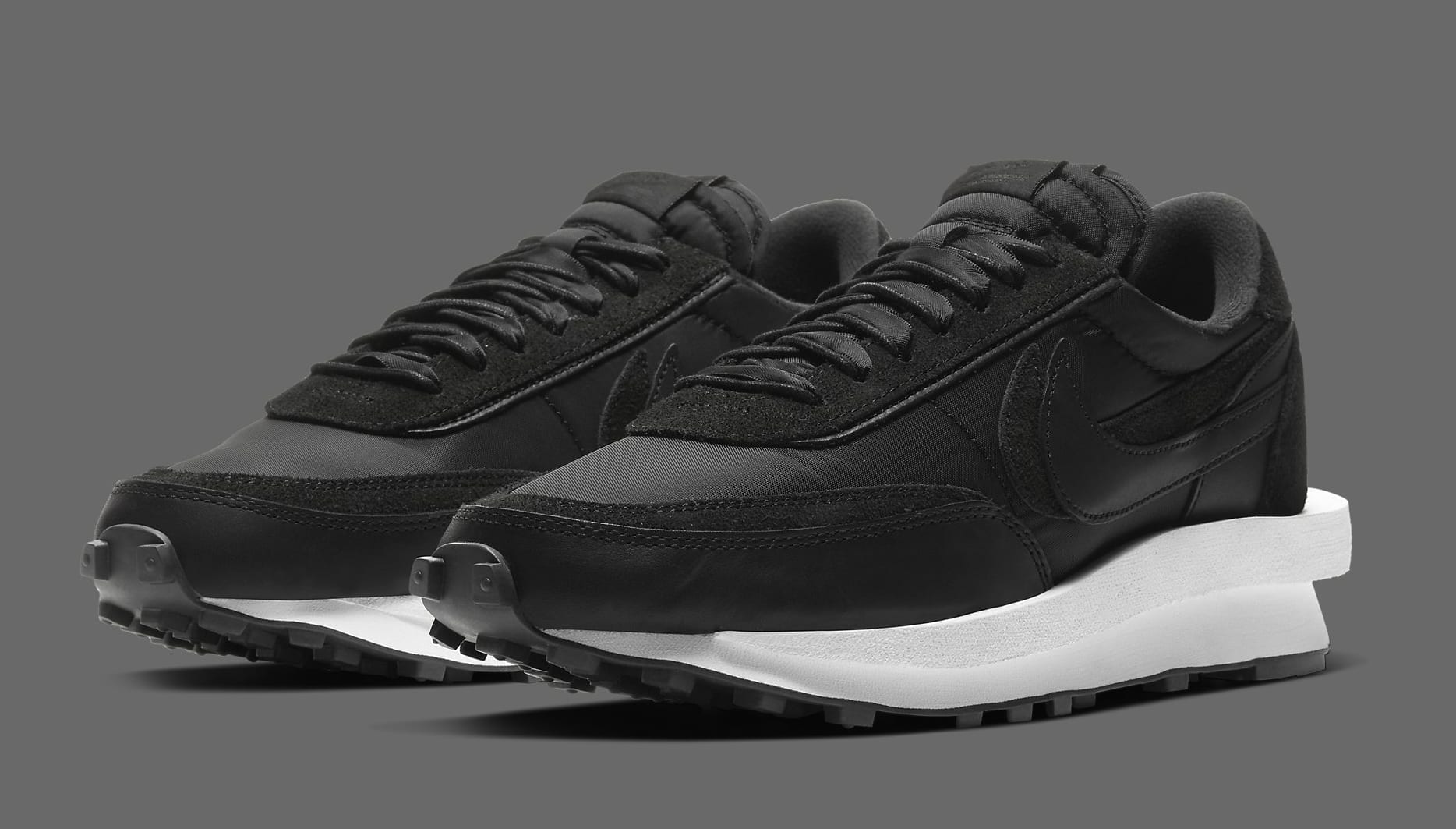 sacai ld waffle black and white