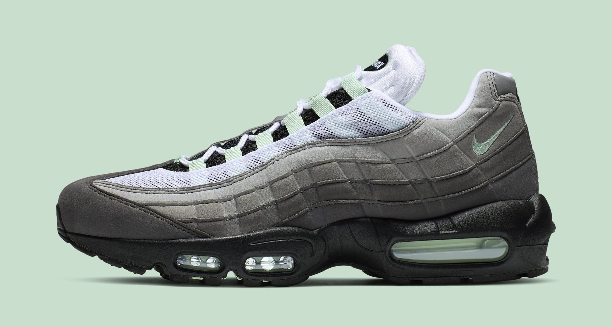 nike air max 95 white fresh mint & grey