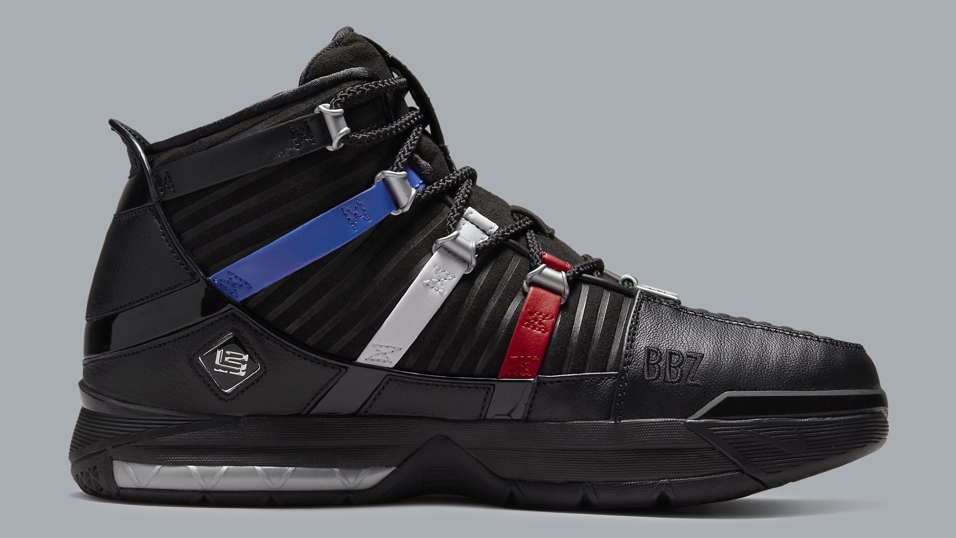Nike LeBron 3 QS Black Red White Blue Release Date DO9354-001 Profile