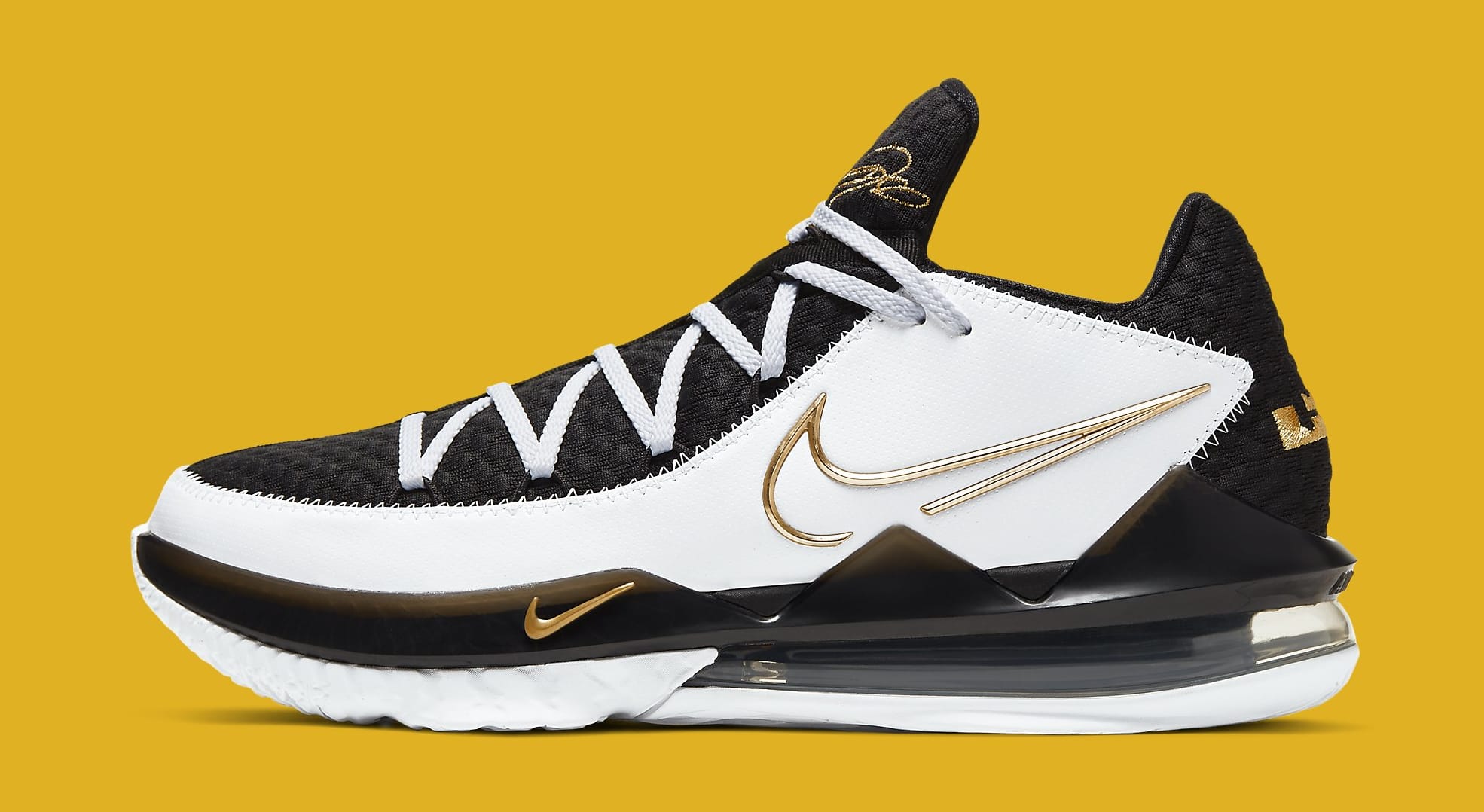 black white and gold lebrons