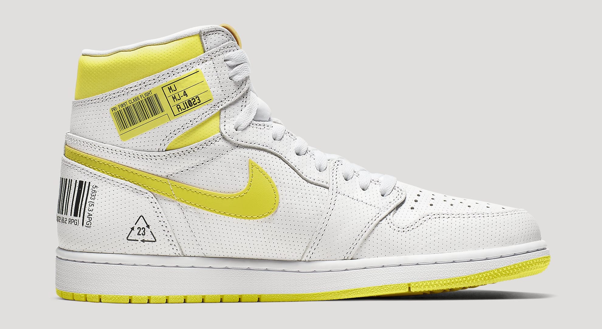 white and yellow air jordans