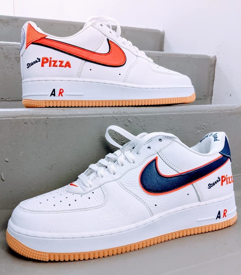 Scarr's Pizza x Nike Air Force 1 Low CN3424-100 (Left and Right)