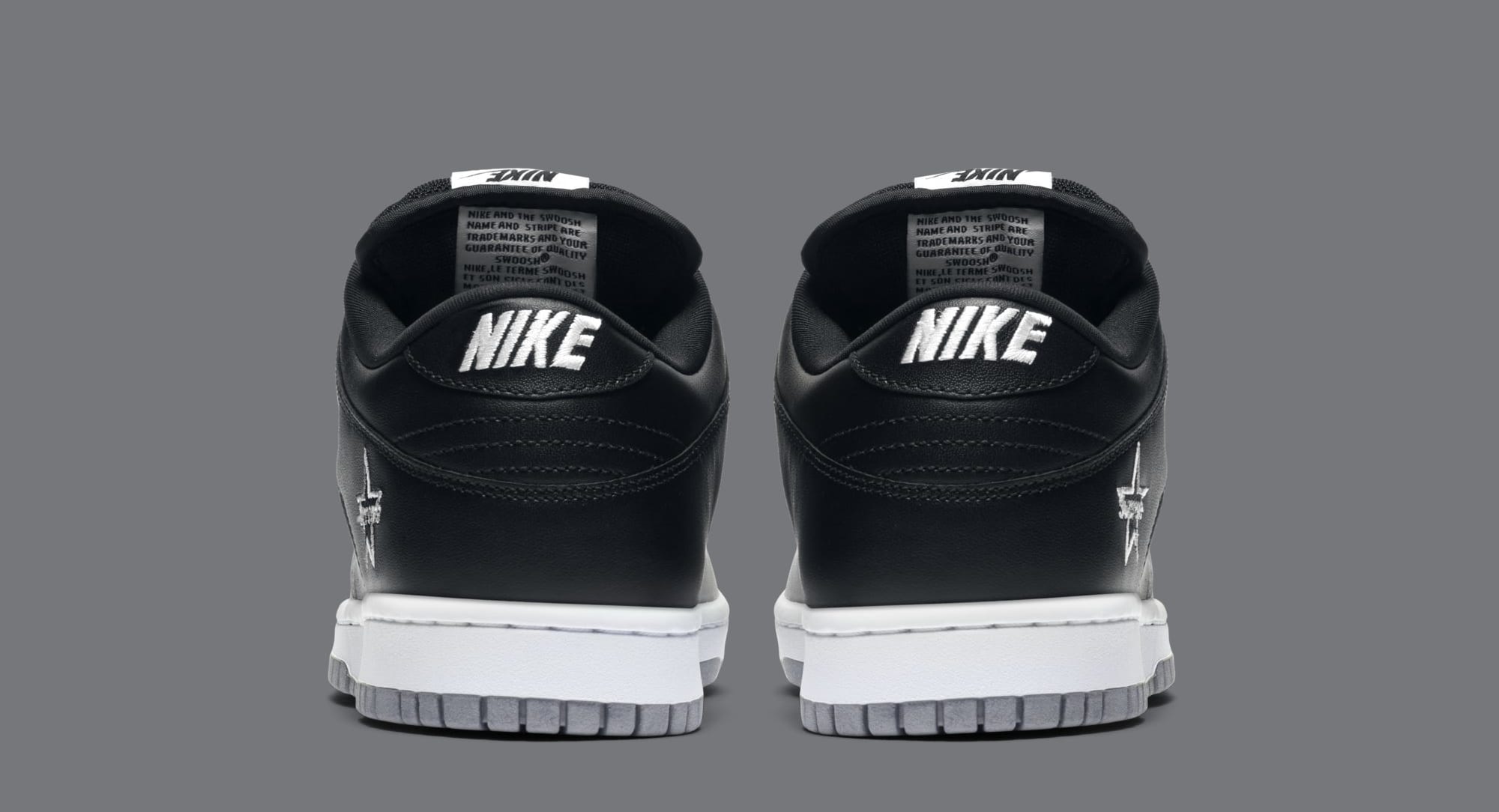 Supreme x Nike SB Dunk Low 'Metallic Silver/Metallic Silver/Black' CK3480-001 (Heel)