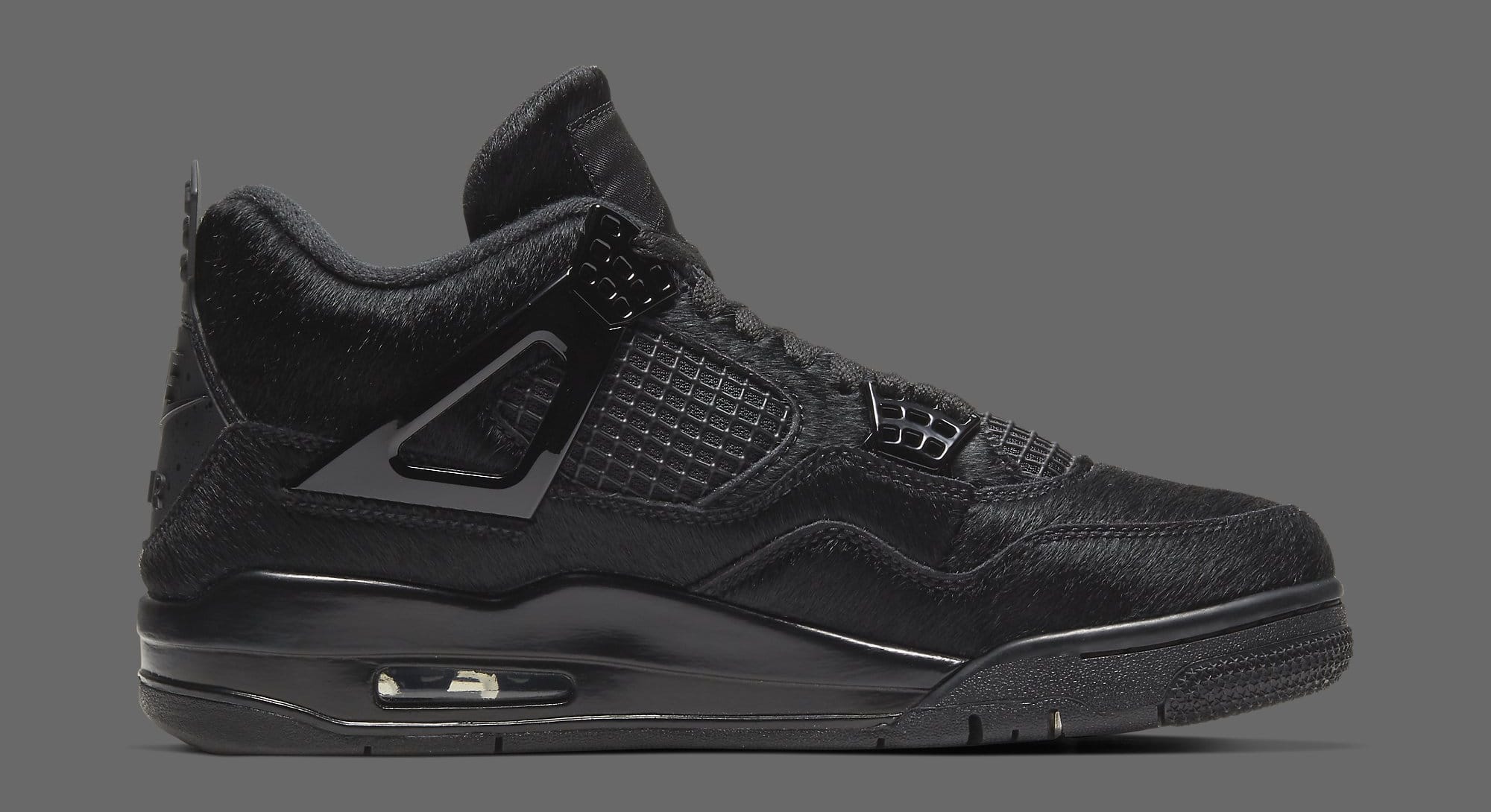 black fur jordan 4