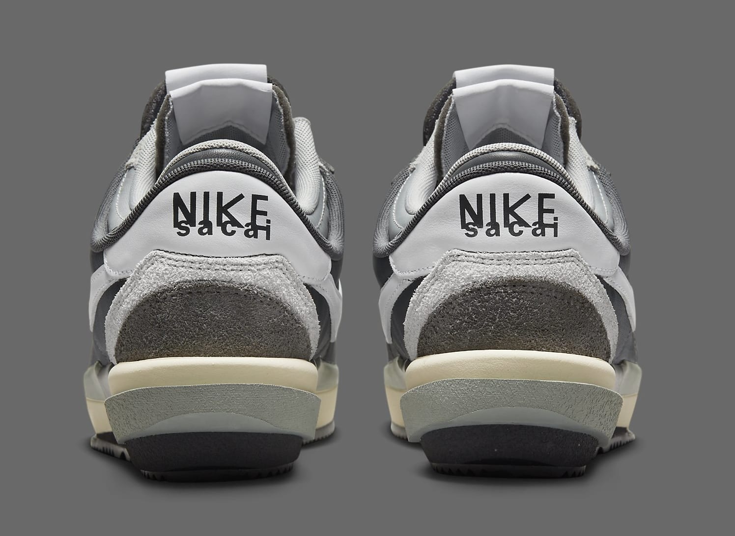 Sacai x Nike Zoom Cortez 'Iron Grey' DQ0581 001 Heel
