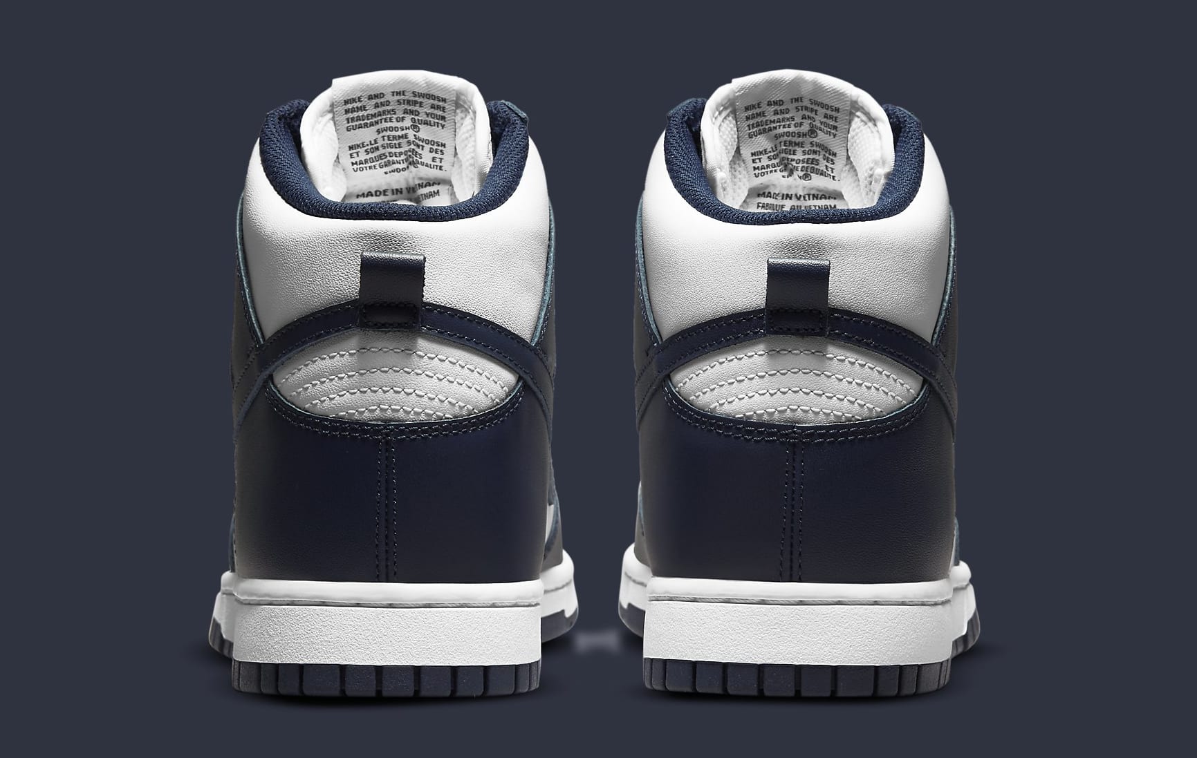 dunk high midnight navy on feet