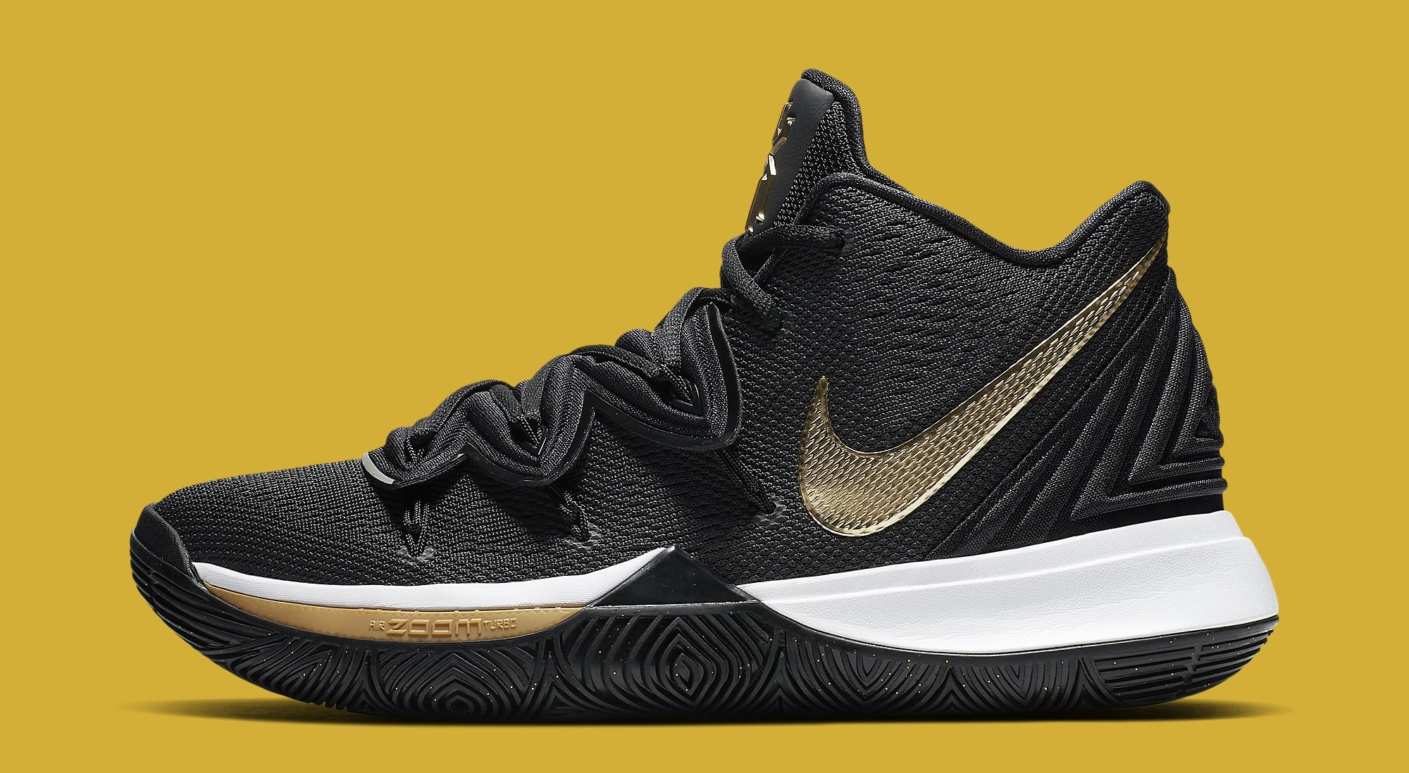 kyrie 5 black metallic gold