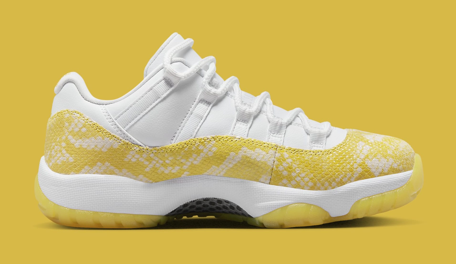 Air Jordan 11 Low Women's 'Yellow Snakeskin' AH7860 107 Medial