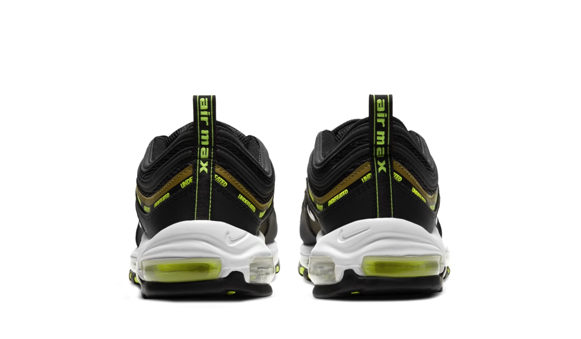 Undefeated x Nike Air Max 97 'Black/Volt' DC4830-001 (Heel)