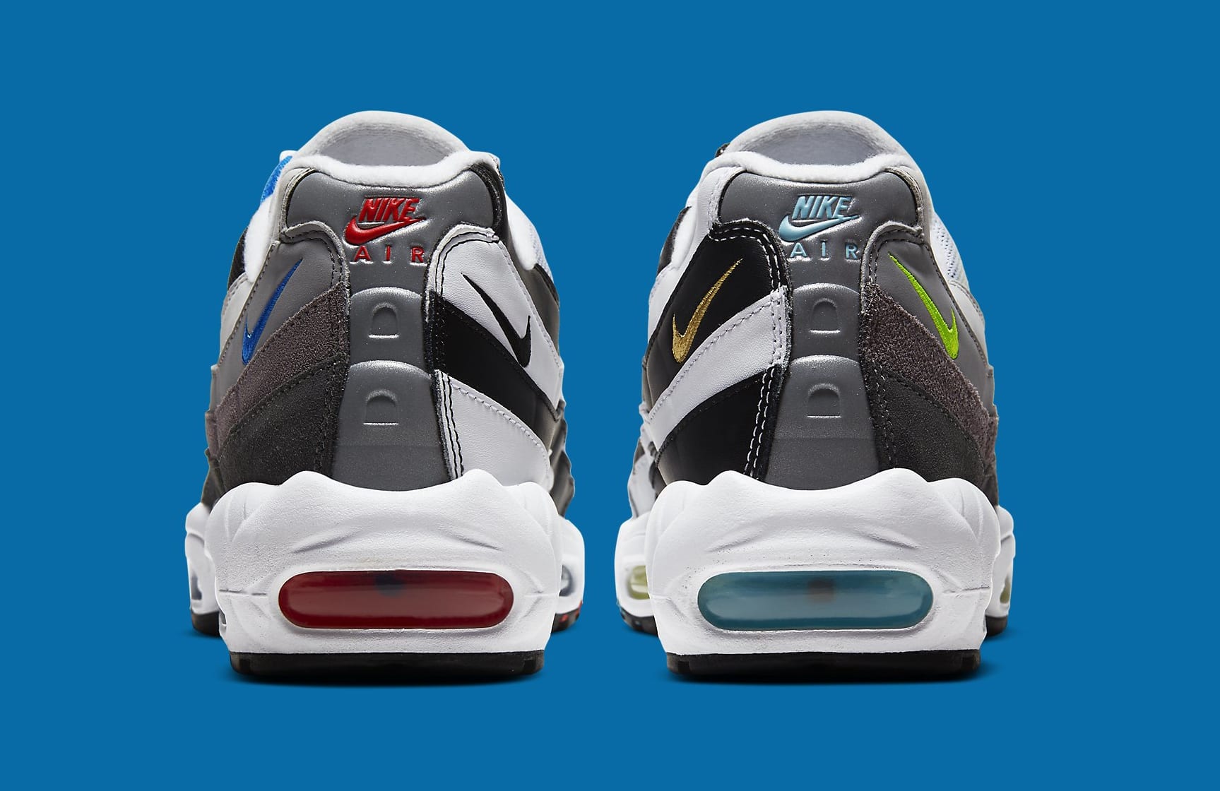 multi color nike running shoes