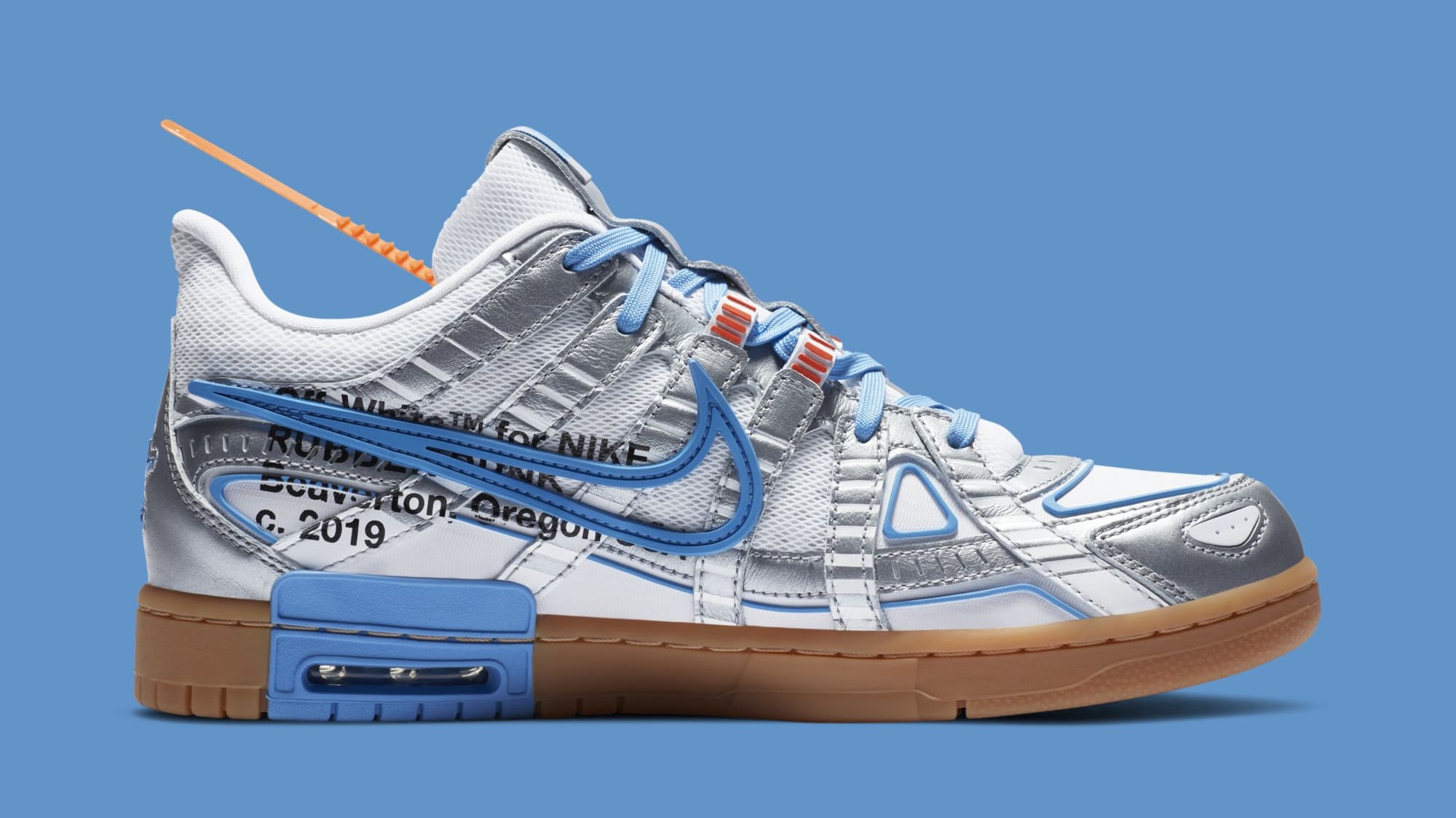 university blue off white rubber dunk