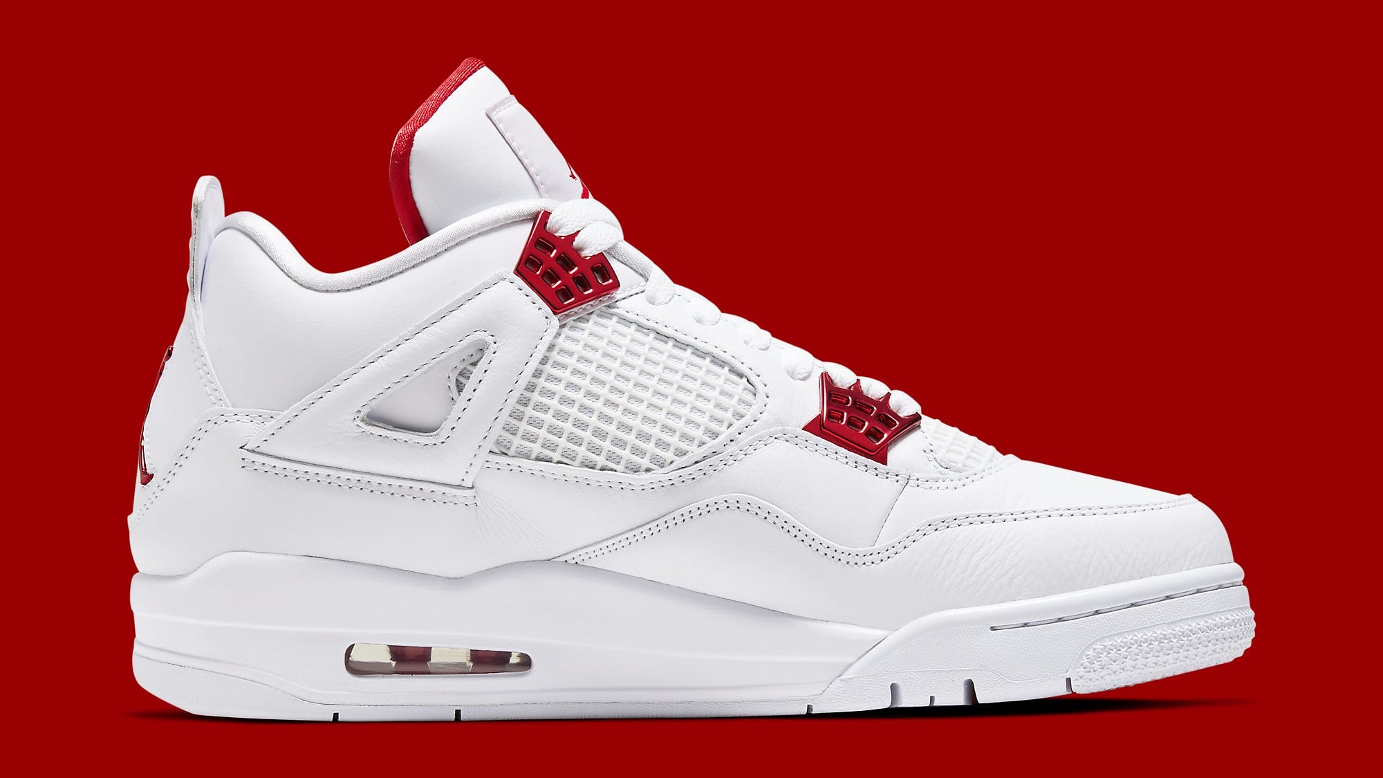 jordans retro 4 white and red