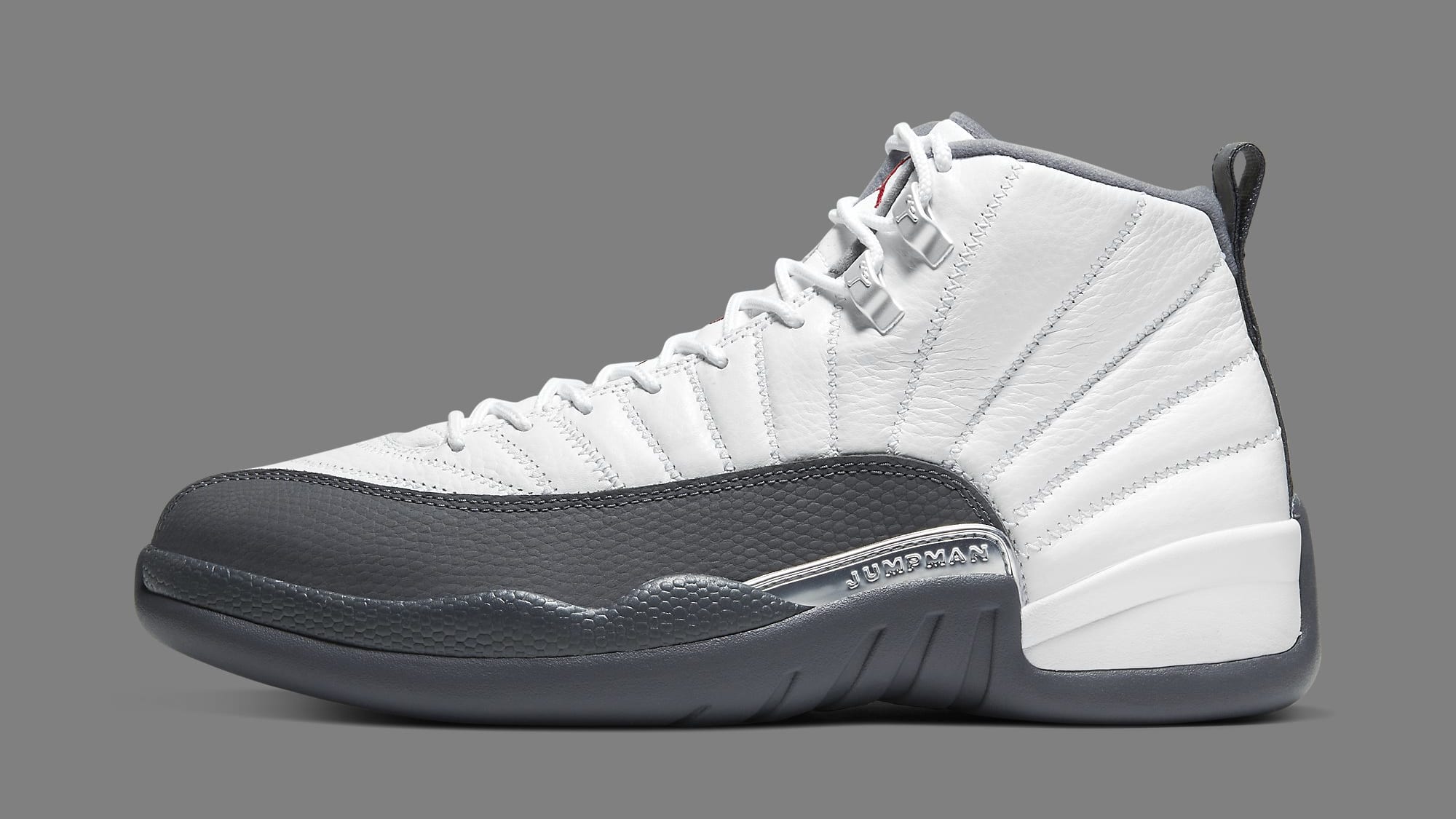 white grey red jordan 12