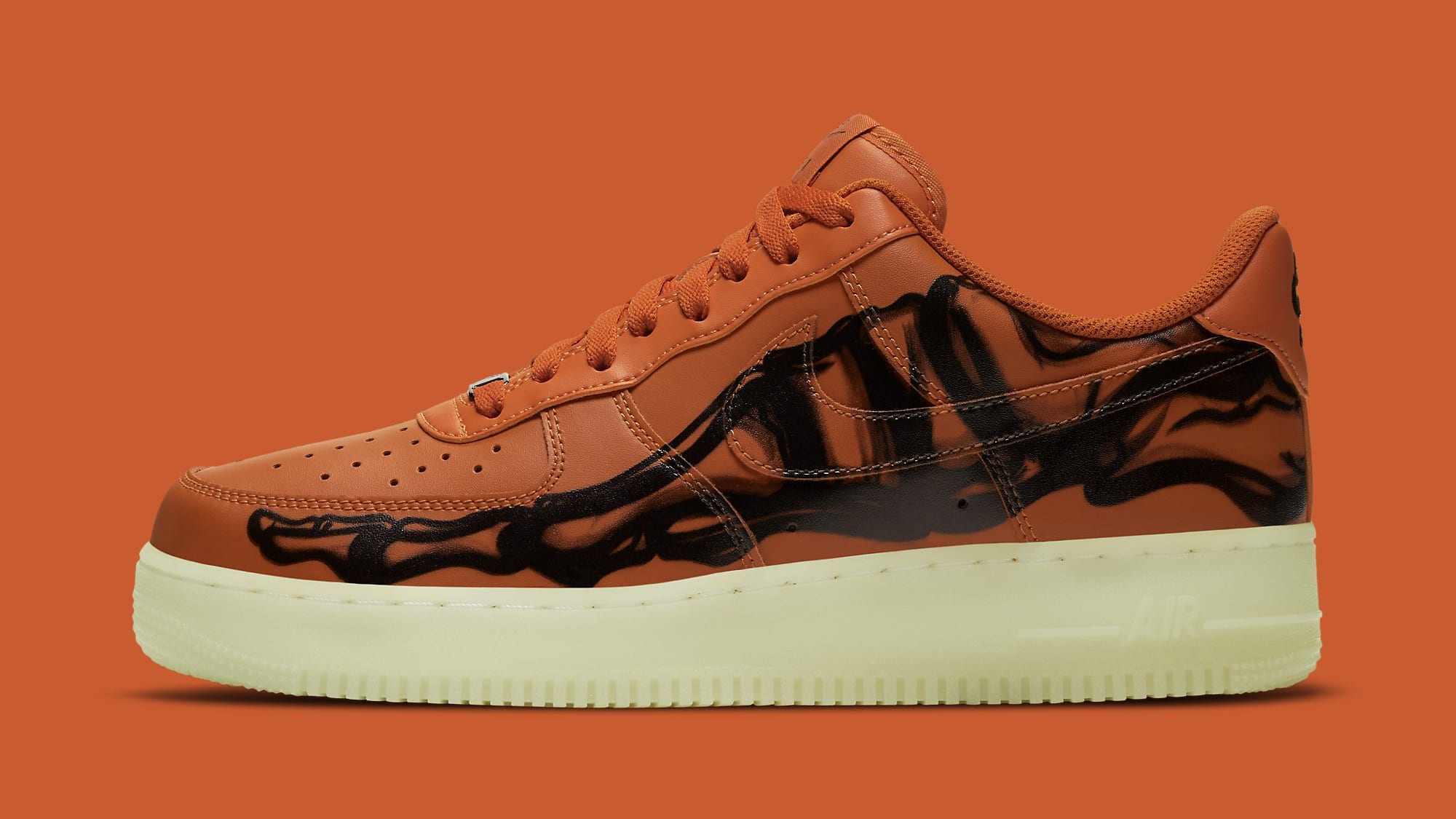 Nike Air Force 1 Low Skeleton 'Orange' CU8067-800 Lateral