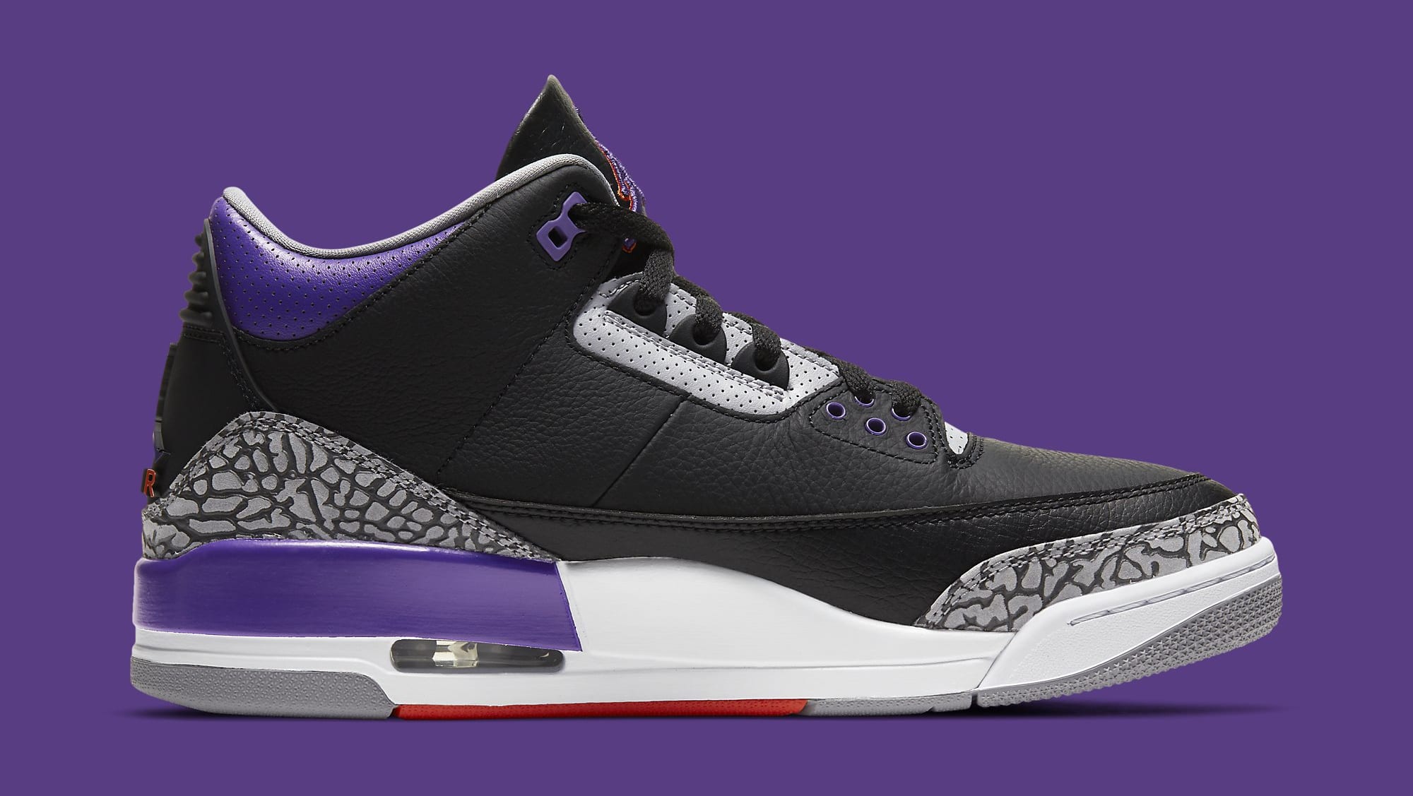 black and purple jordan 3