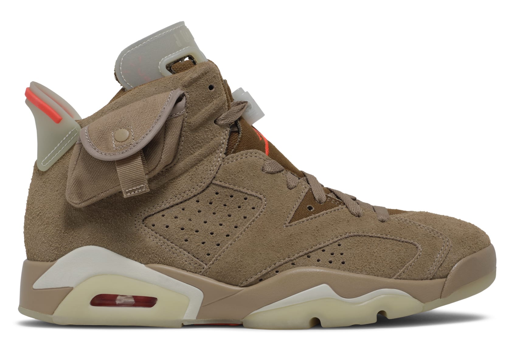 Travis Scott x Air Jordan 6 VI British Khaki Data de lançamento DH0690-200 Perfil