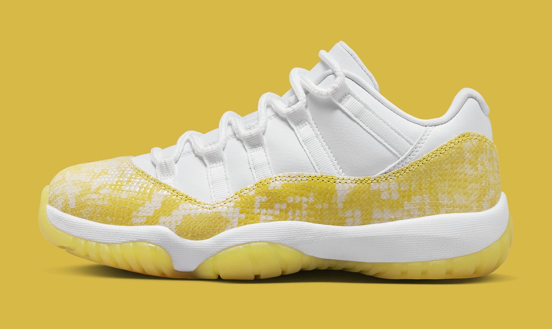 Air Jordan 11 Low Women's 'Yellow Snakeskin' AH7860 107 Lateral