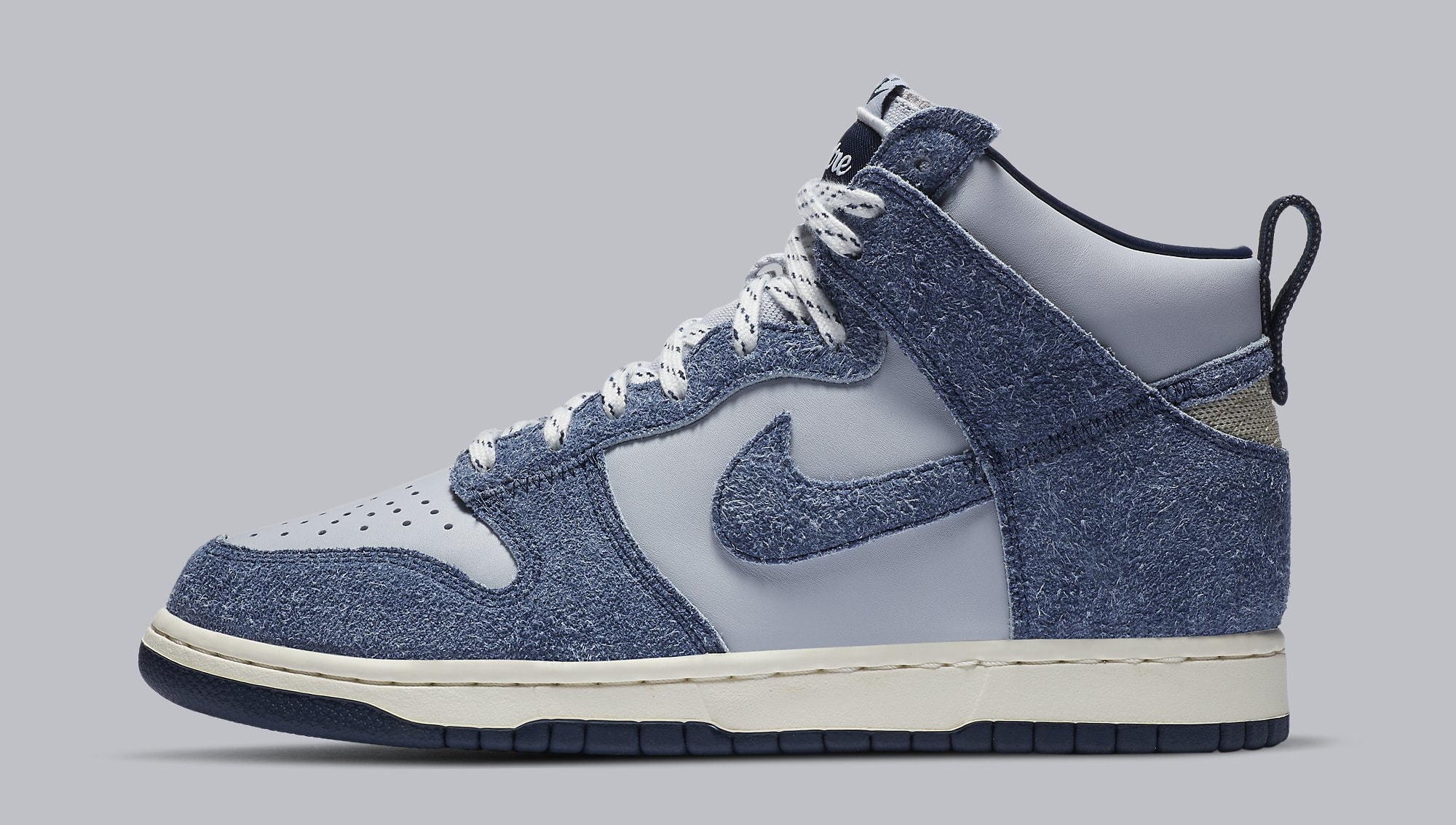 Notre x Nike Dunk High 'Pearl White/Blue Void/Grand Purple' CW3092-400 (Lateral)
