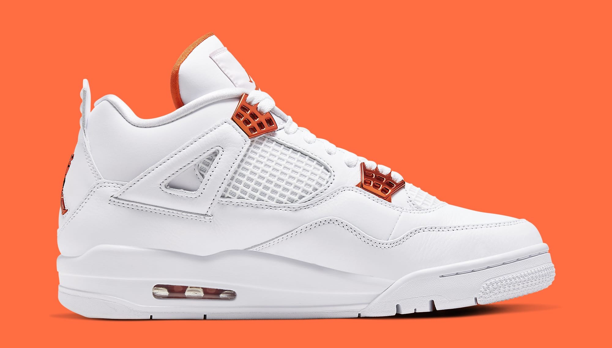 white and orange jordan 4