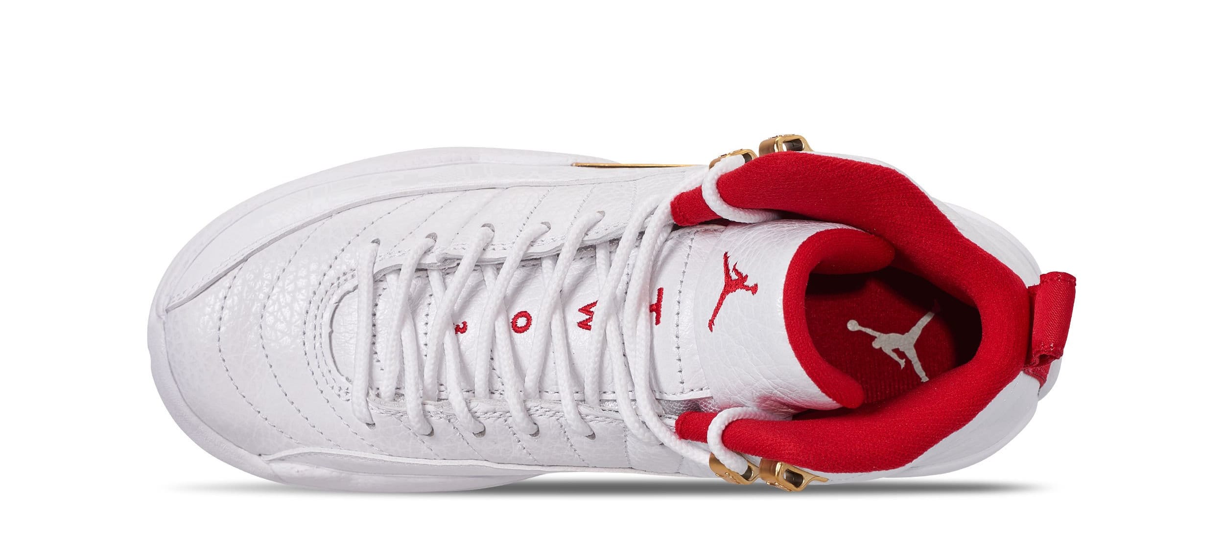 air jordan 12 white red and gold