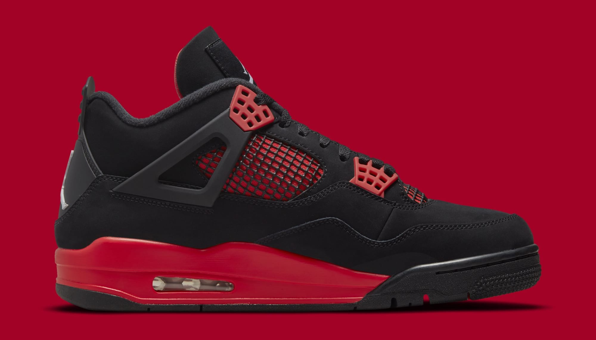 black & red jordan 4