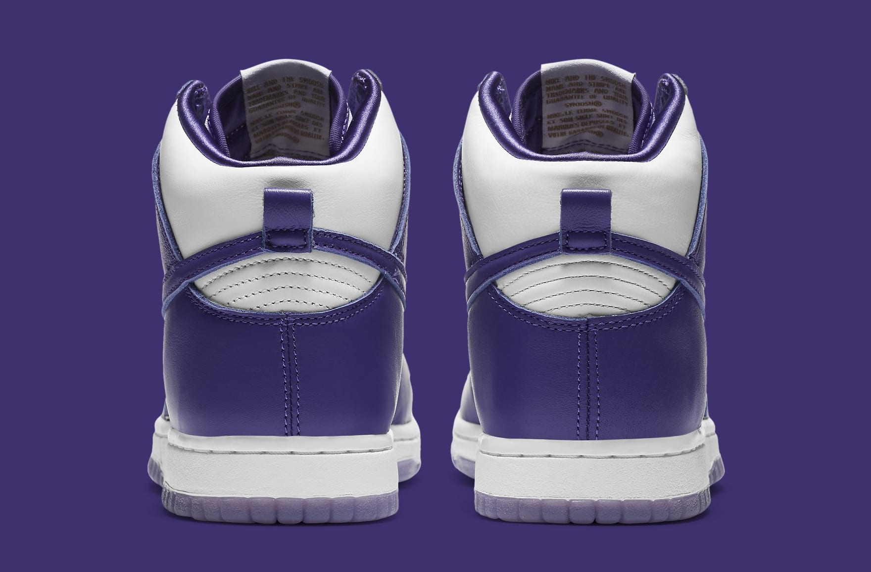 Nike Dunk High Women's Court Purple Release Date DC5382-100 Heel