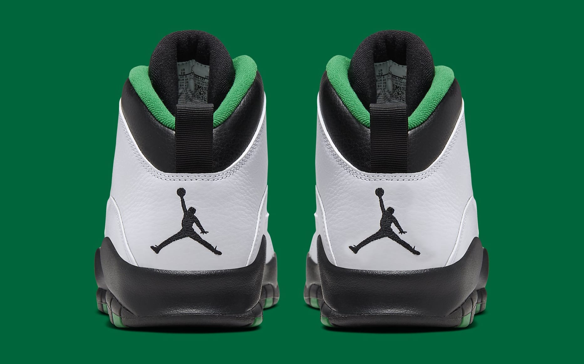 green and white 10s jordans