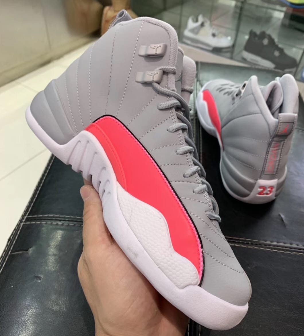 air jordan 12 gs grey pink