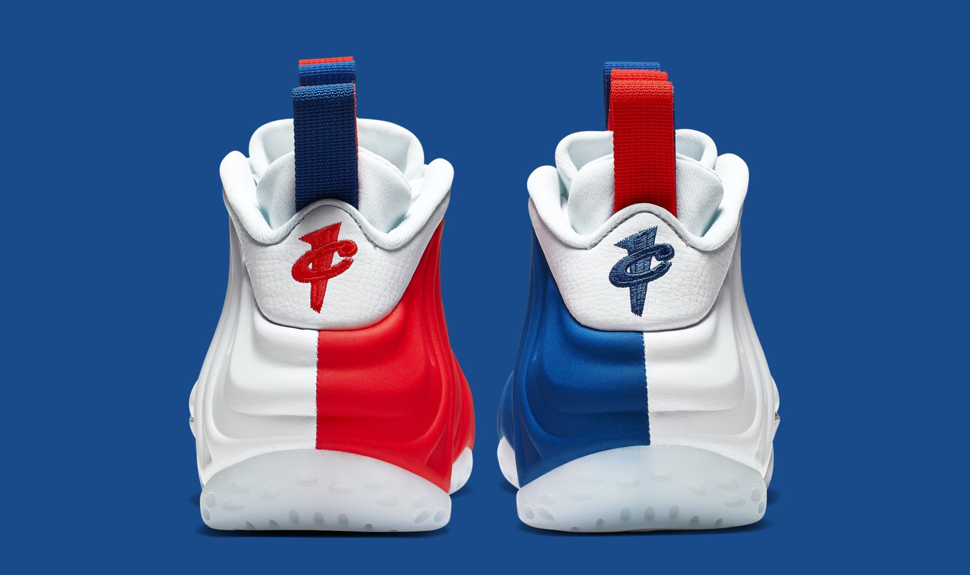 white red and blue foamposites
