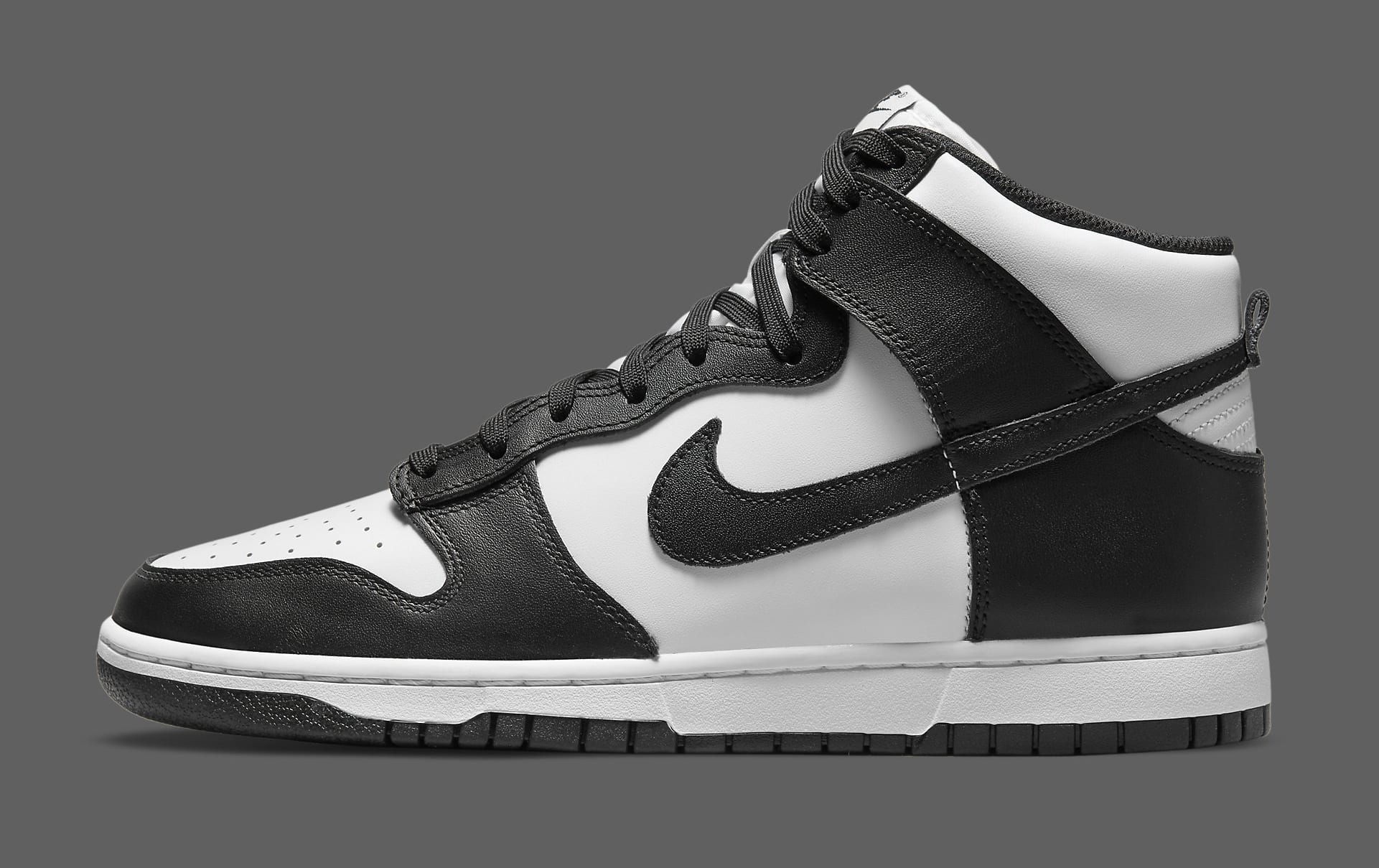 white and black high dunks