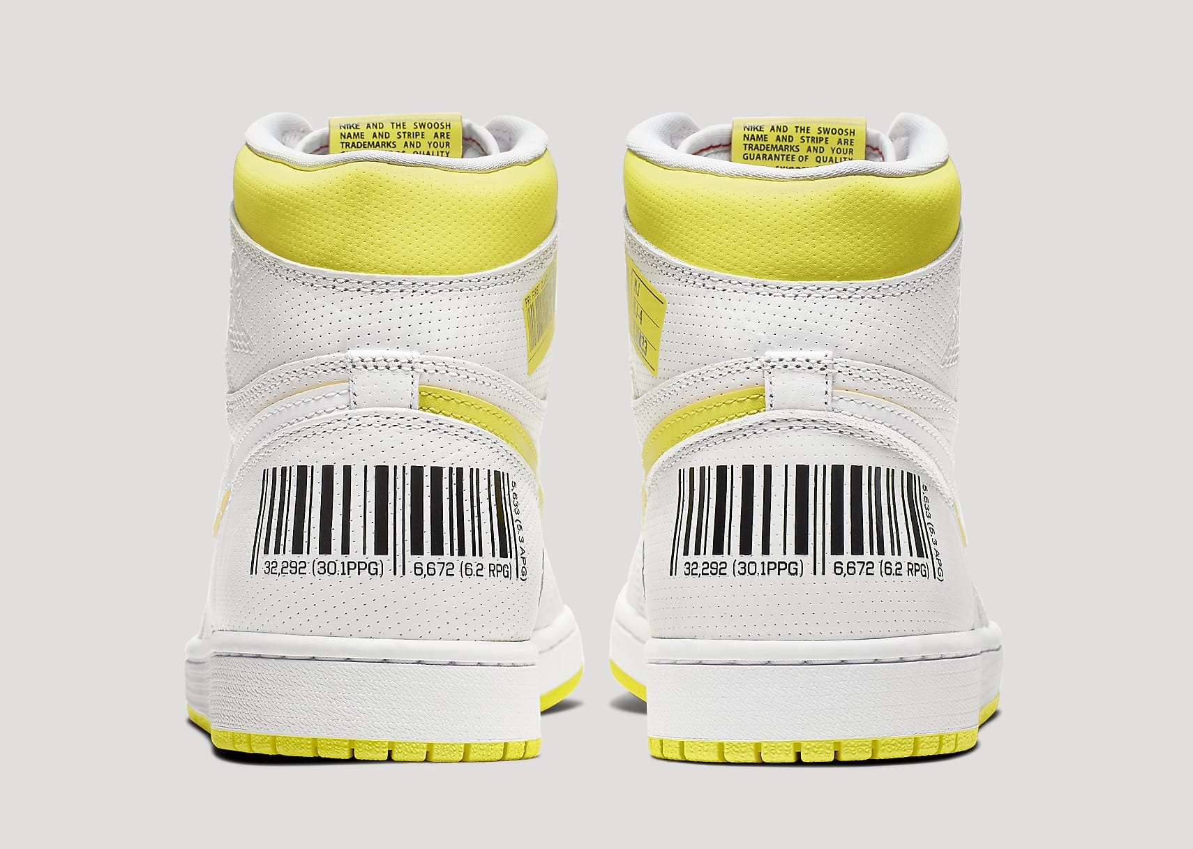 air jordan 1 yellow barcode