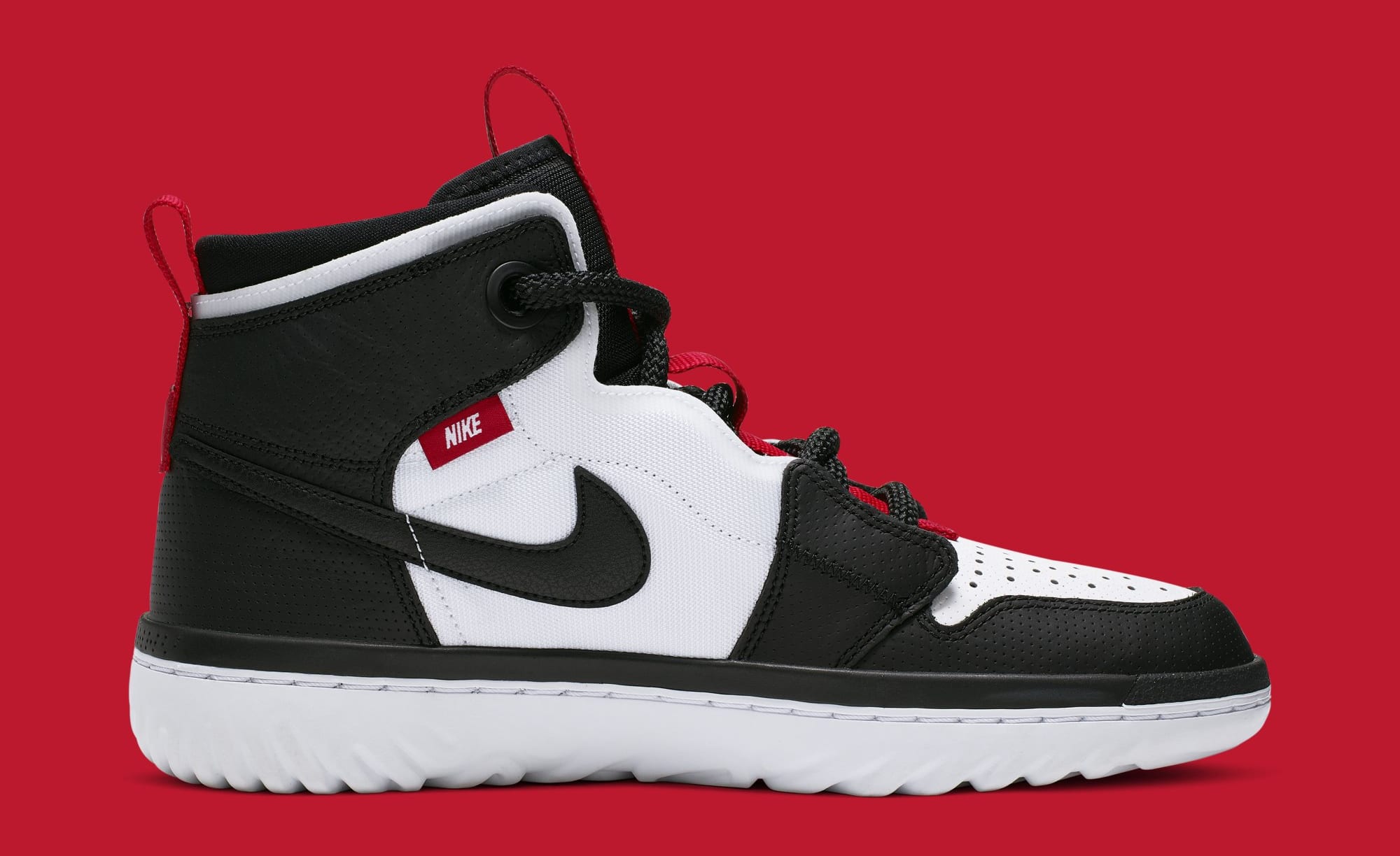 jordan 1 high react black white gym red