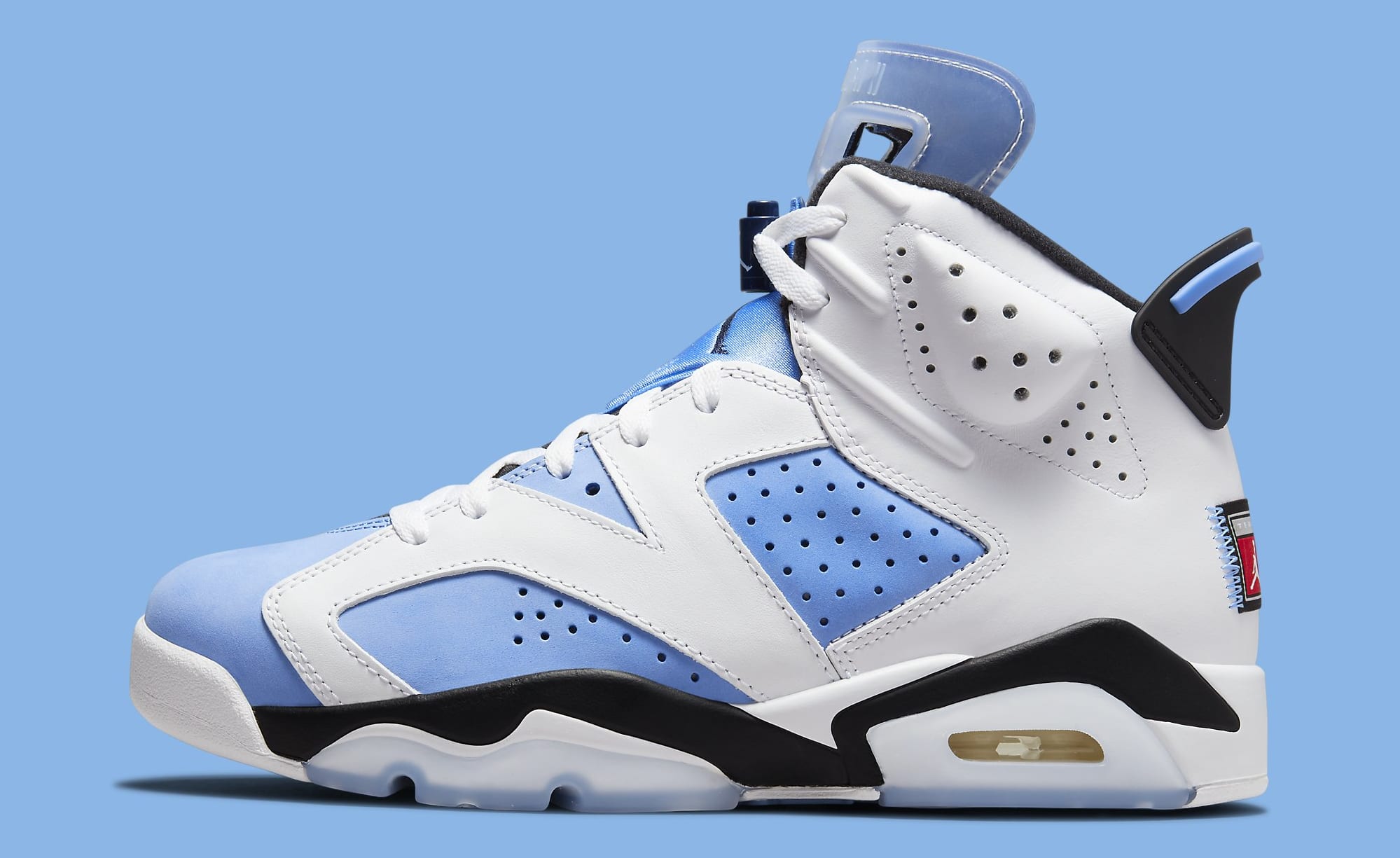 blue and white jordan 6's