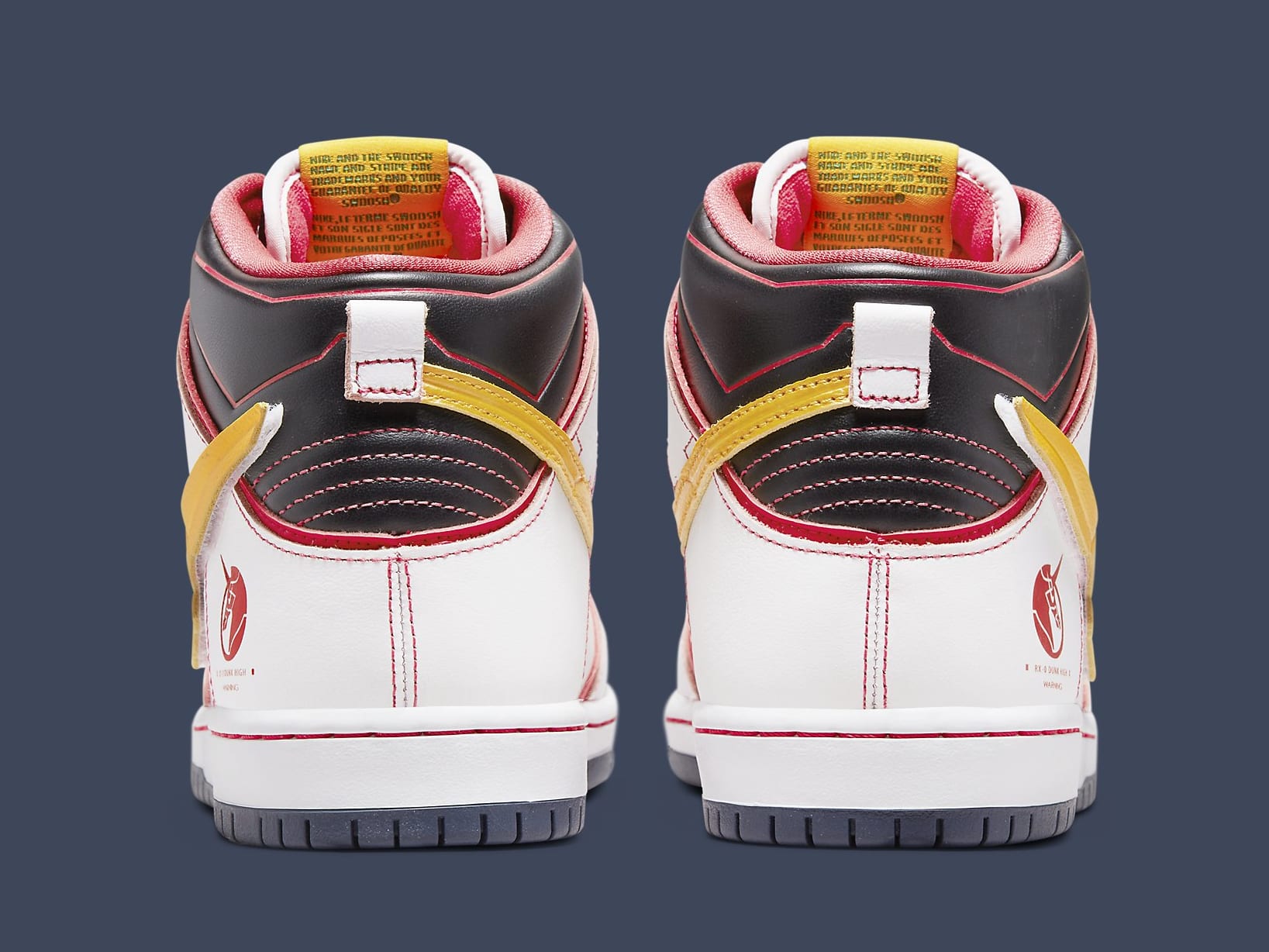 Nike SB Dunk High Gundam White Release Date DH7717-100 Heel