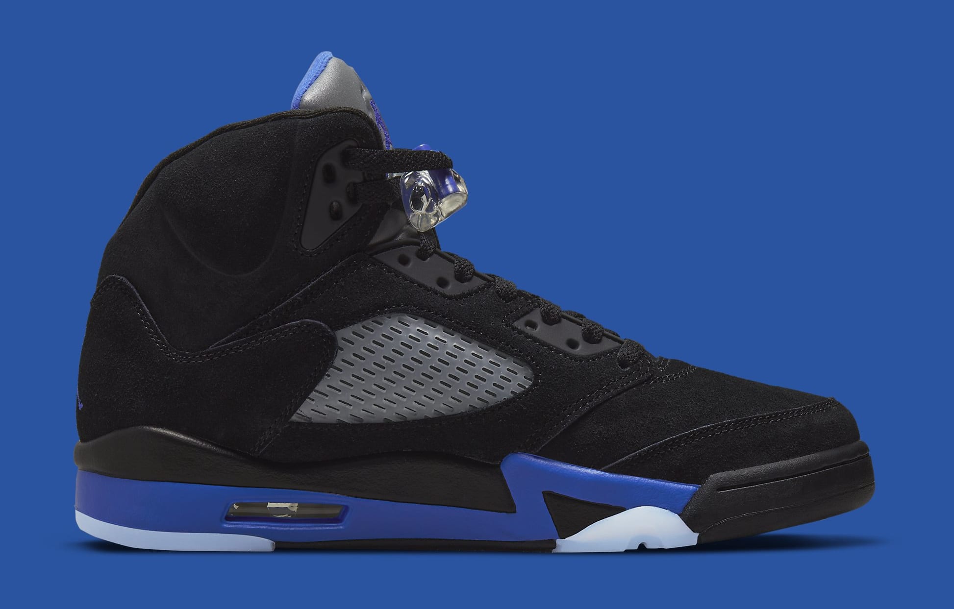 black and blue jordan 5s