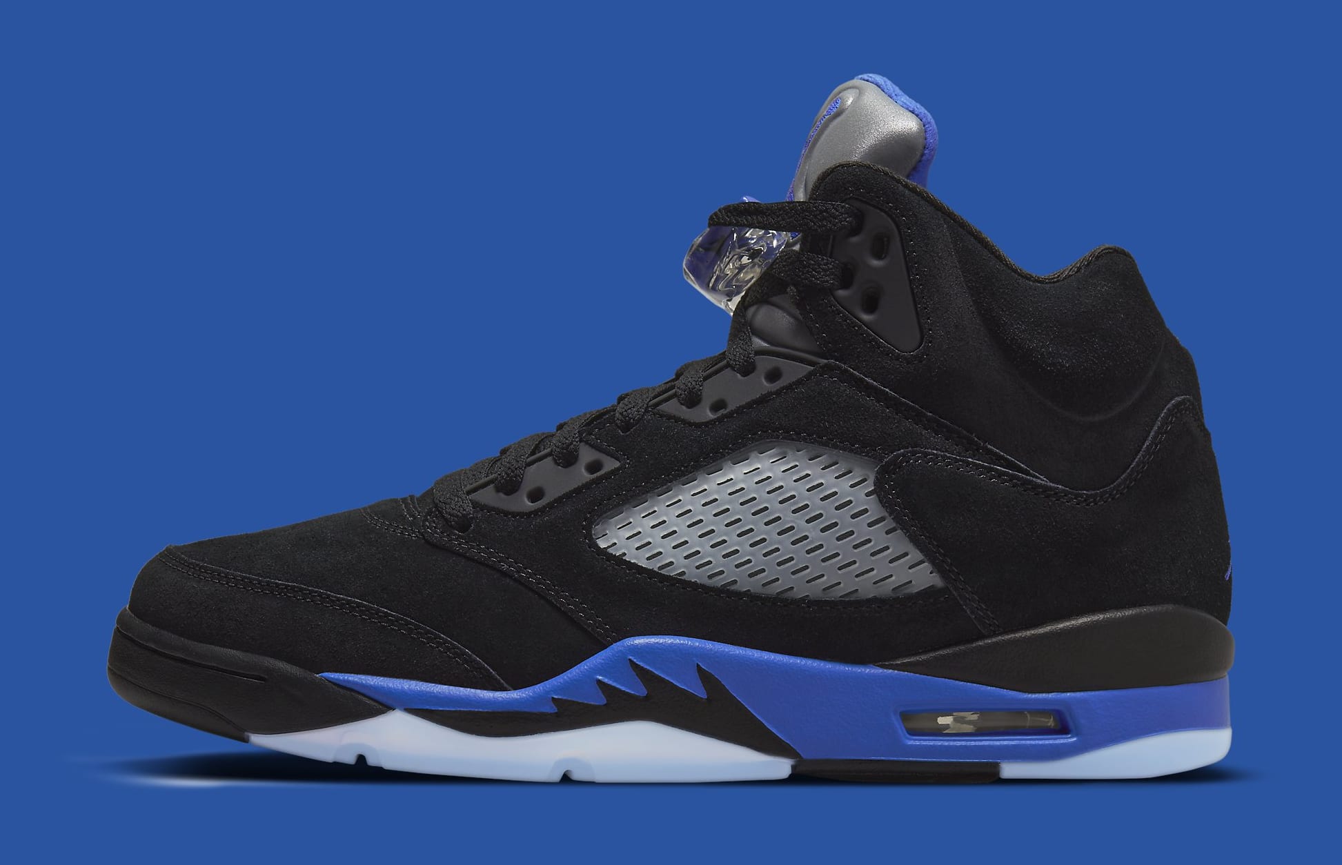 black and blue jordan 5s