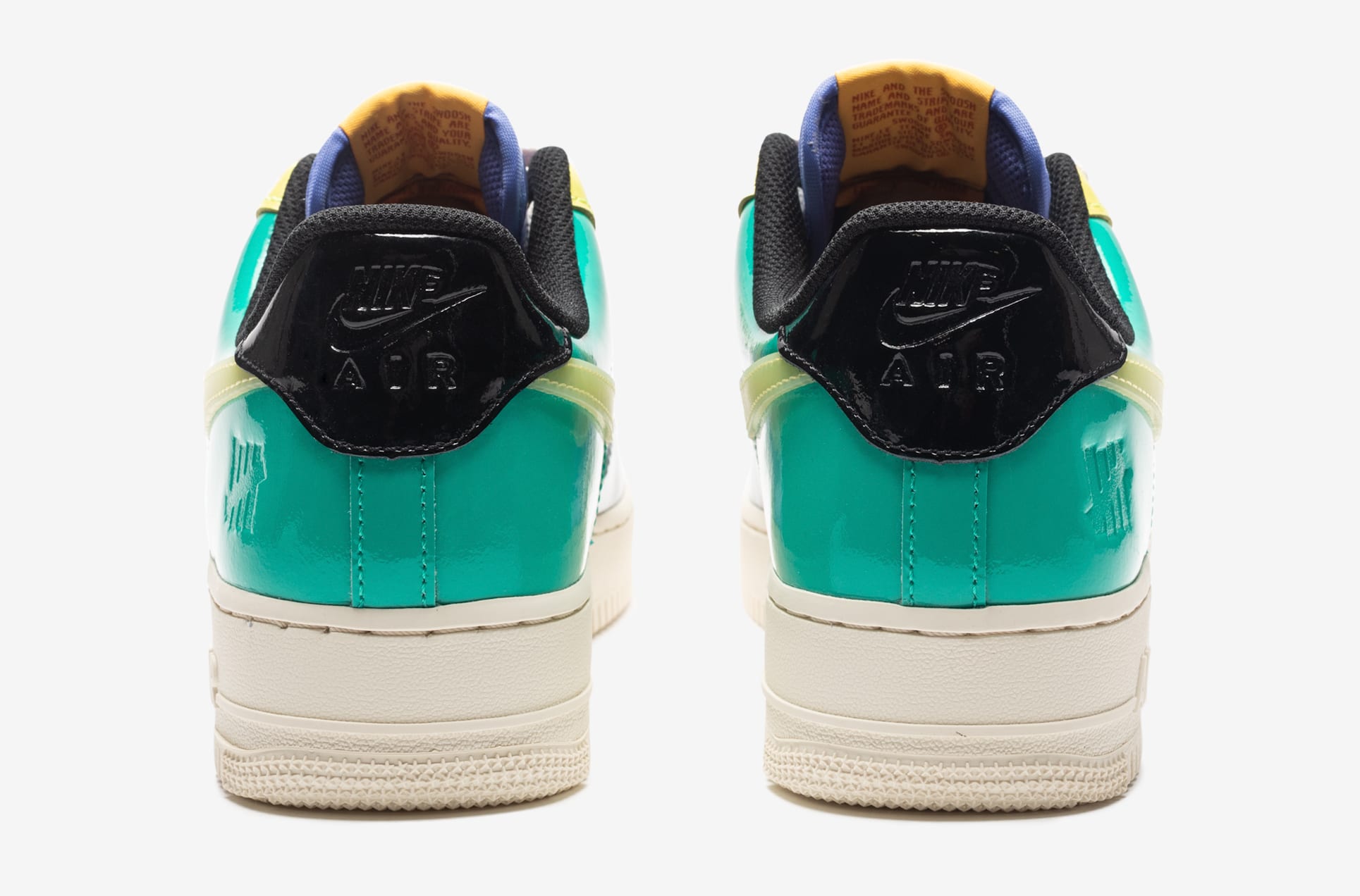 Undefeated x Nike Air Force 1 Low Topaz Gold DV5255-001 Heel