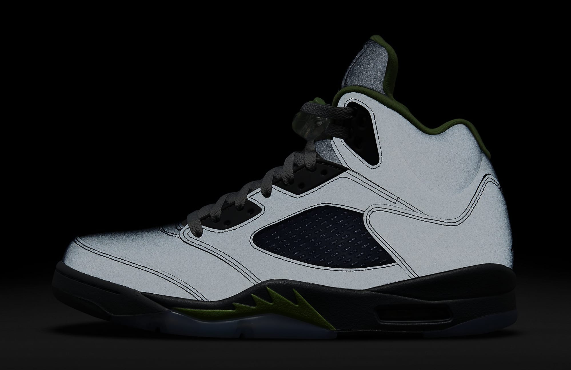 green glow jordan 5