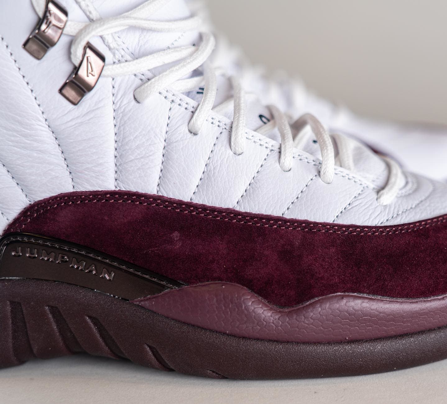 A Ma Maniere x Air Jordan 12 White/Burgundy Crush DV6989 100 Mudguard