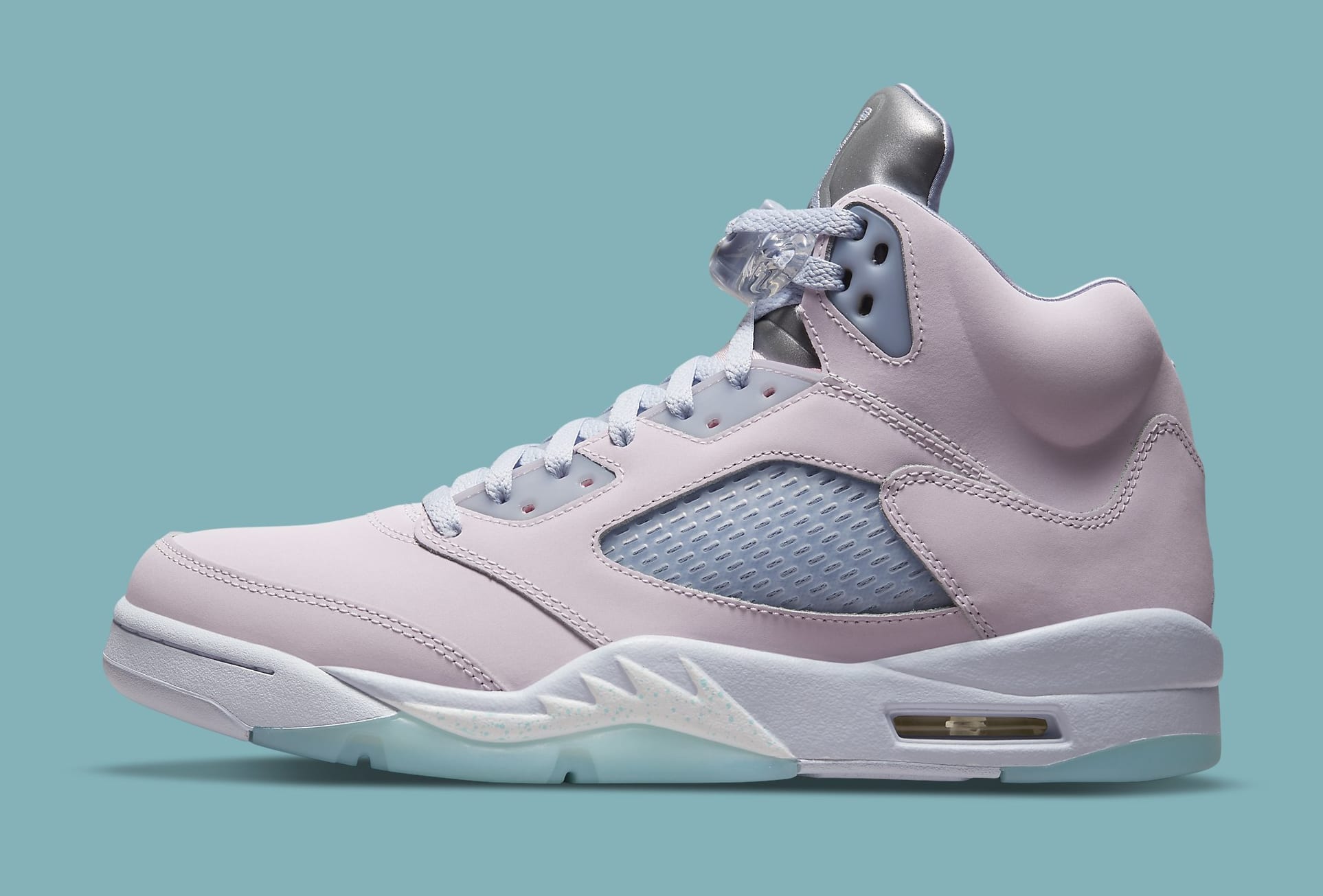 pink and white jordan 5