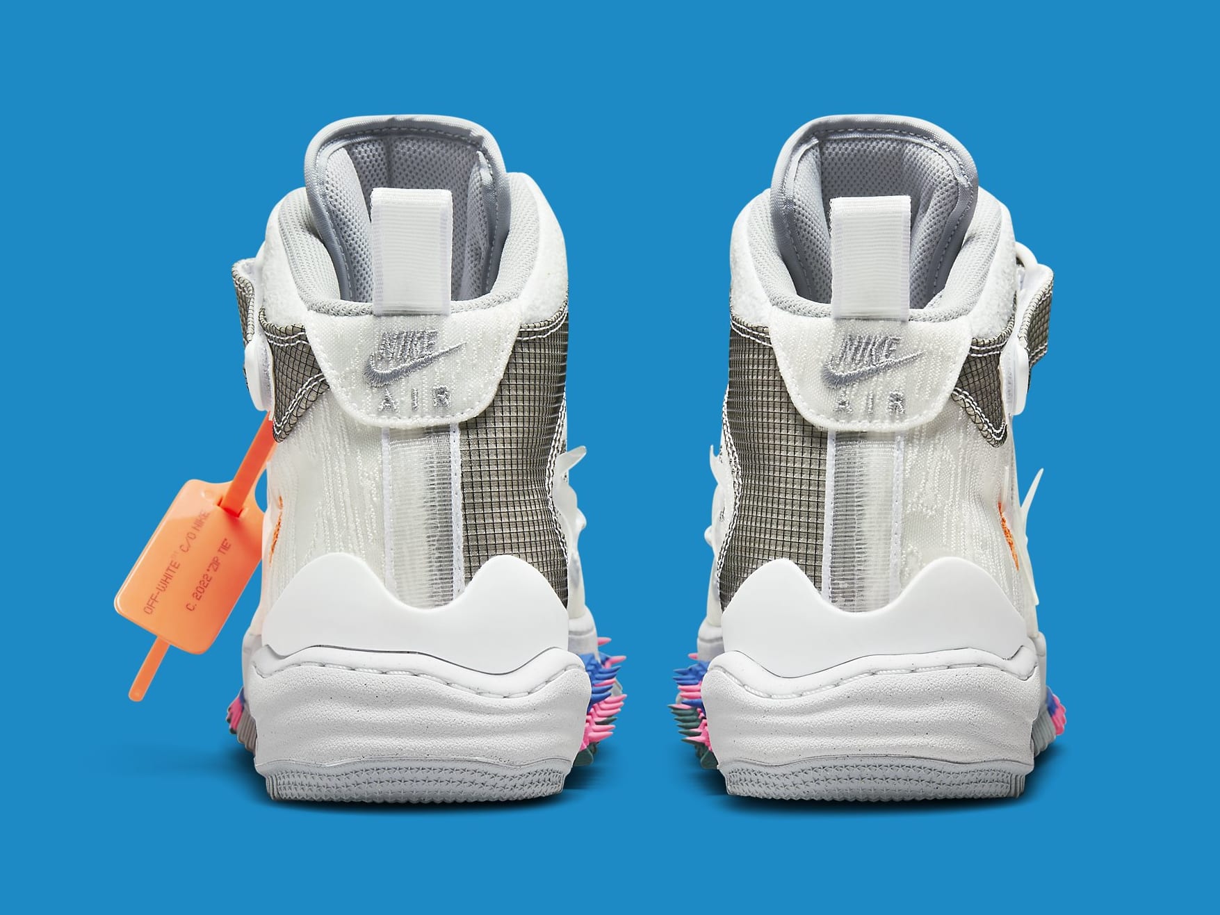 Off-White x Nike Air Force 1 Mid 'White' DO6290 100 Heel