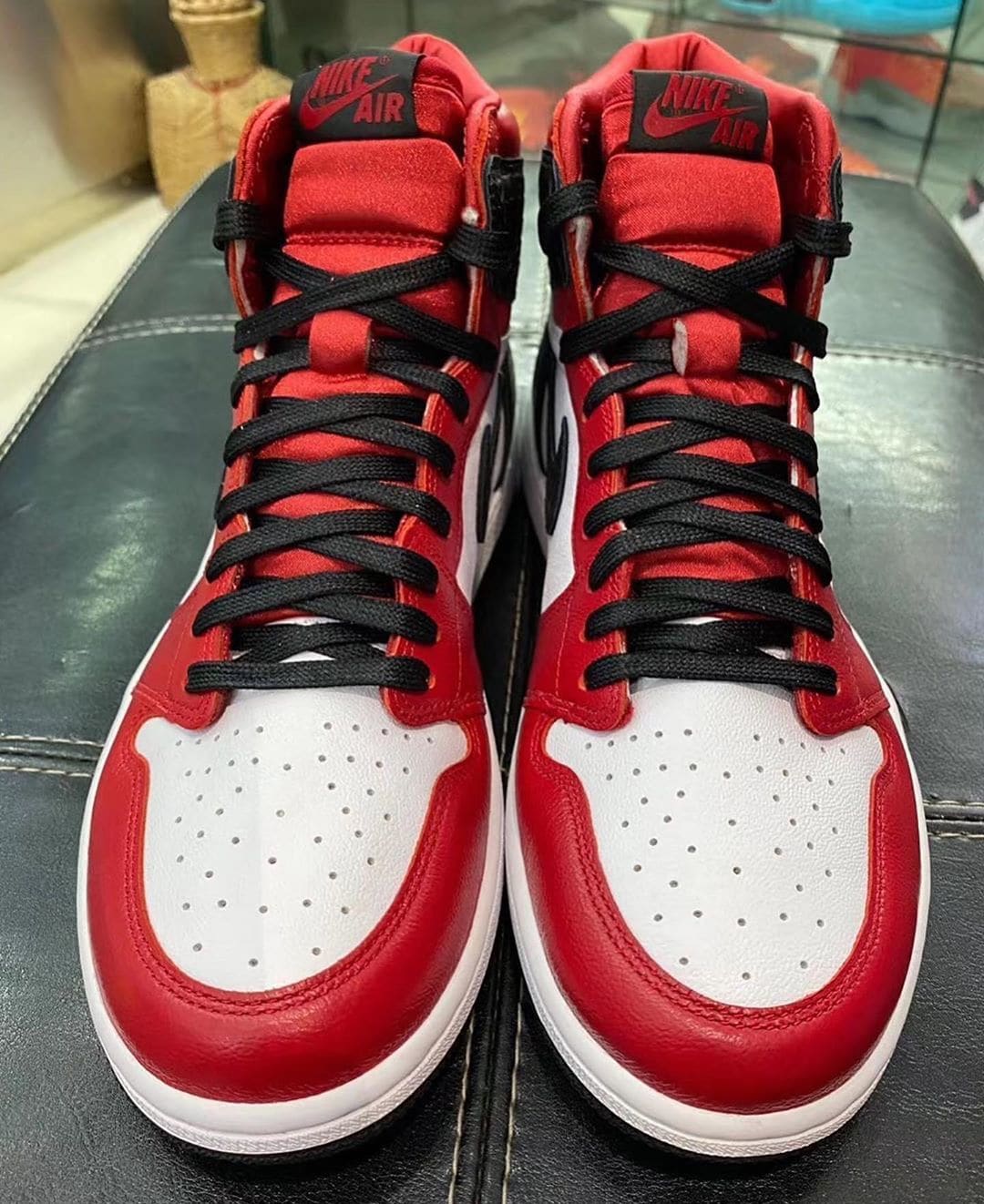 jordan 1 satin snake chicago on feet