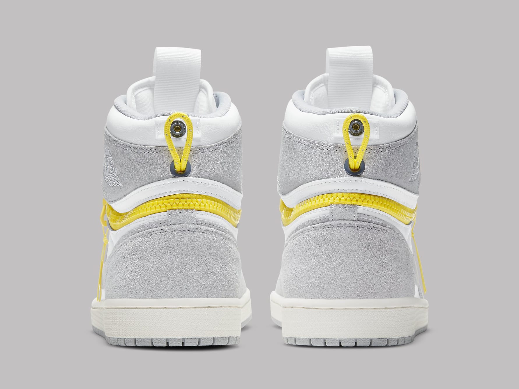 Air Jordan 1 High Switch White Light Smoke Grey Sail Tour Yellow Release Date CW6576-100 Heel
